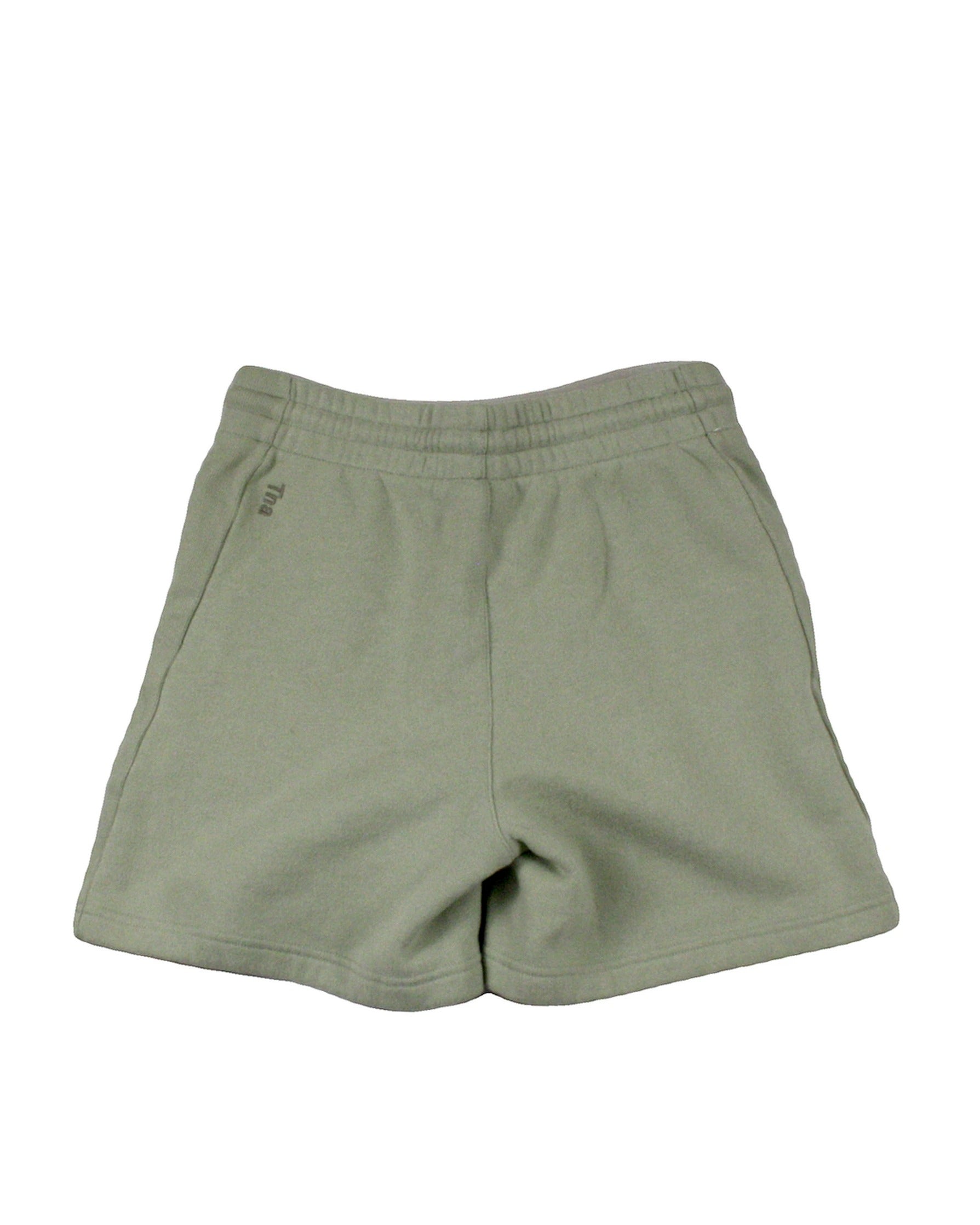 TNA Cozy Women's Light Green Drawstring Shorts with Ribbed Side Panels – Size 26