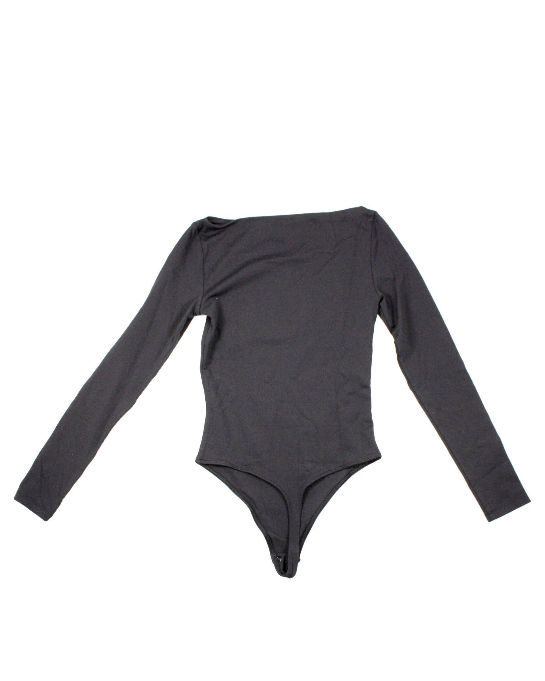 Contour by Babaton Women's Black Boat-Neck Stretch Thong Bodysuit
