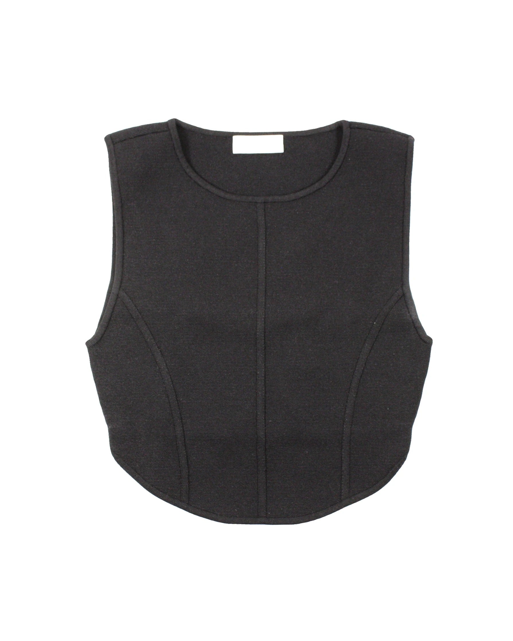 Babaton Women's Black Sleeveless Cropped Panelled Top – Size S