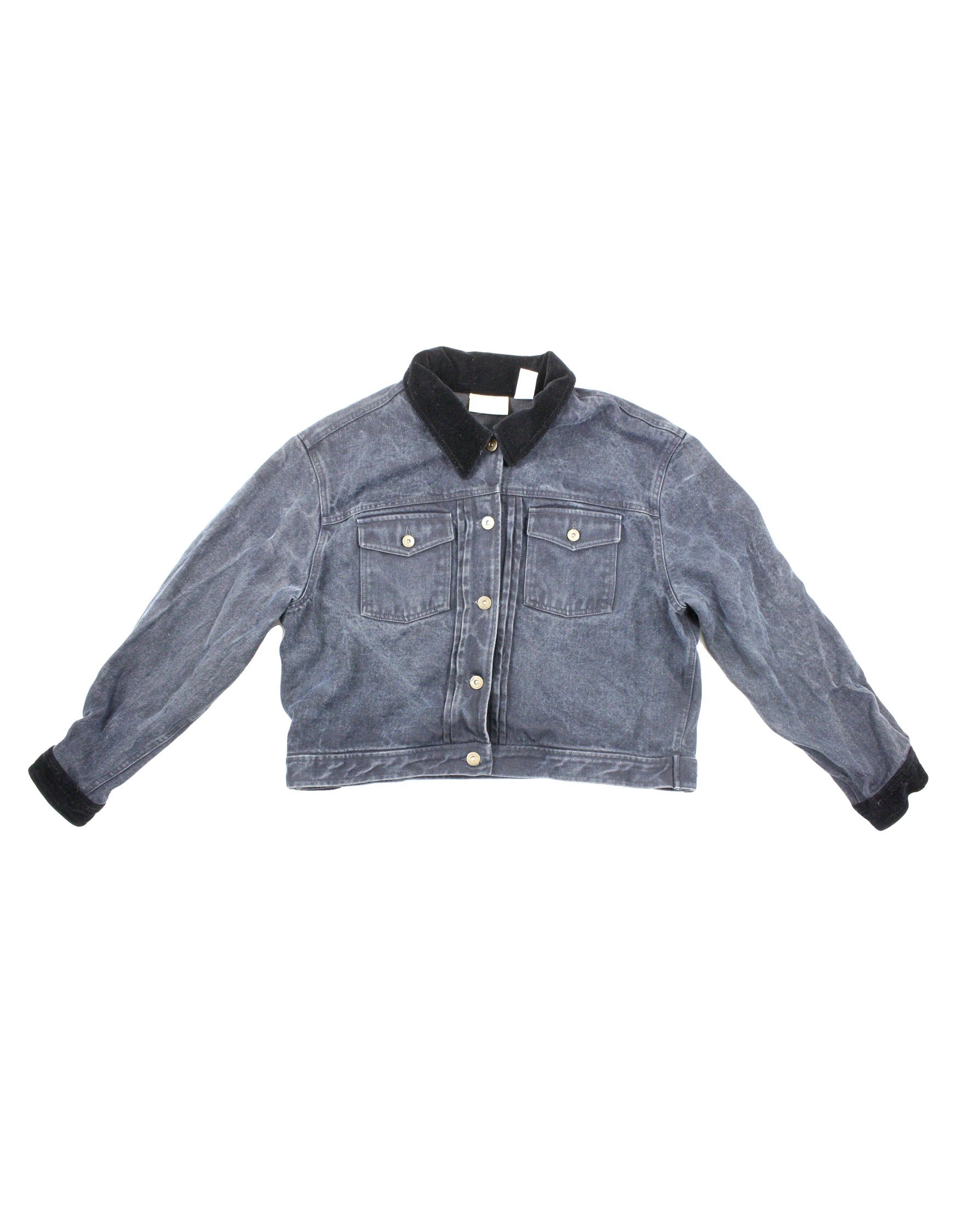 Liz Claiborne Women's Navy/Black Vintage Denim Long Sleeve Jacket – Size L