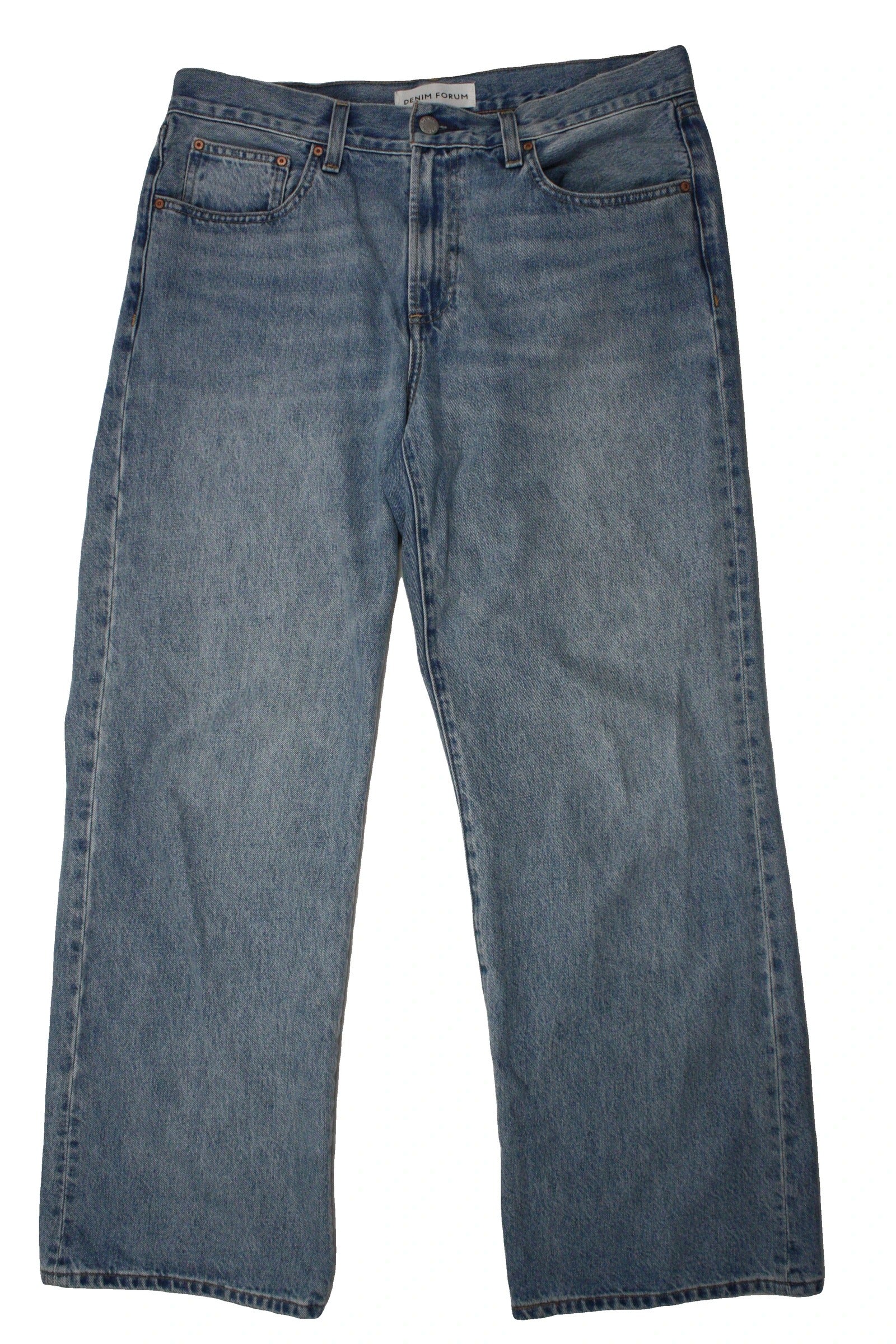 Denim Forum Women's Blue The Farrah Low-Rise Wide-Leg Jeans – Size 30