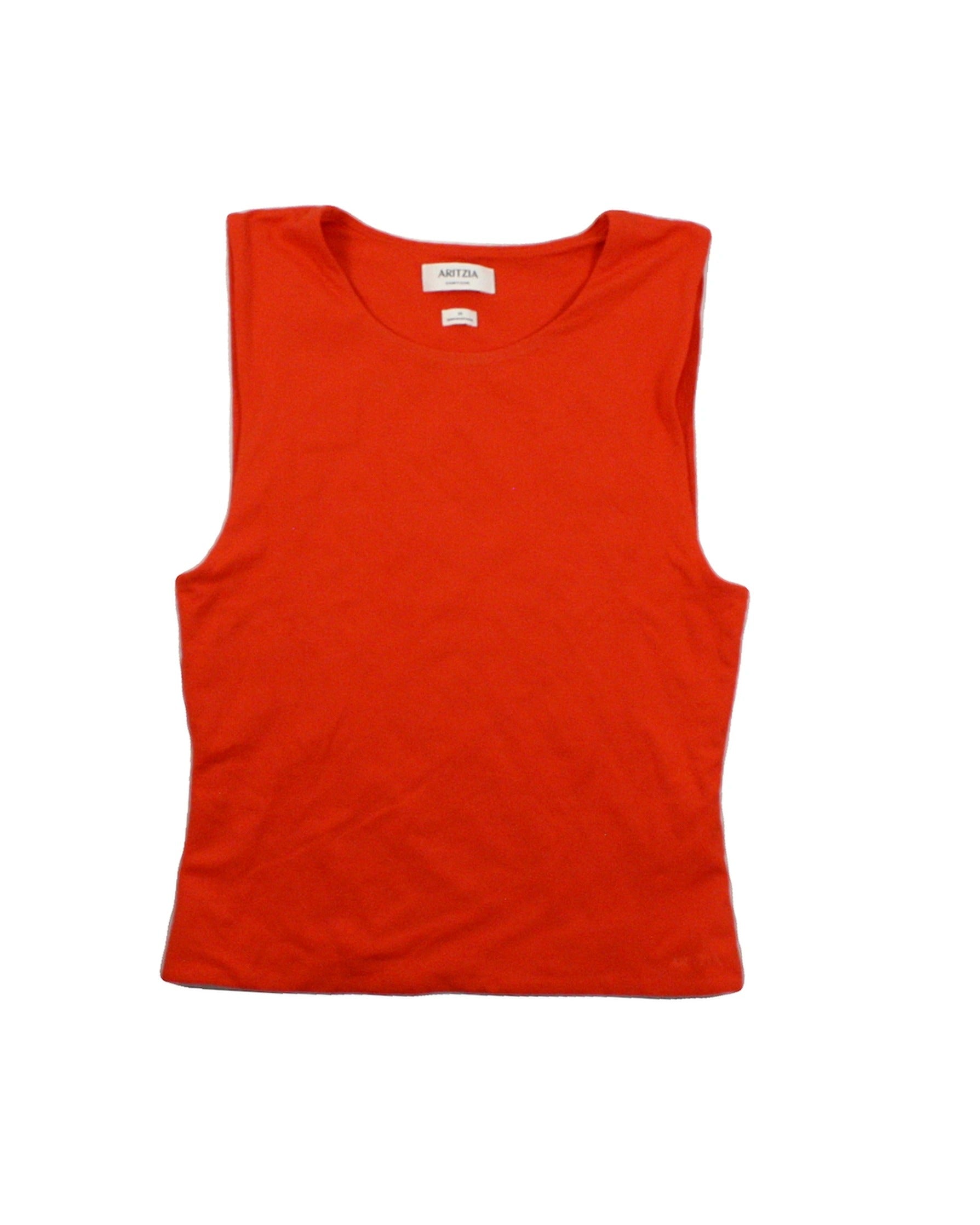 Contour by Aritzia Women's Orange Sleeveless Stretch Crop Top – Size M