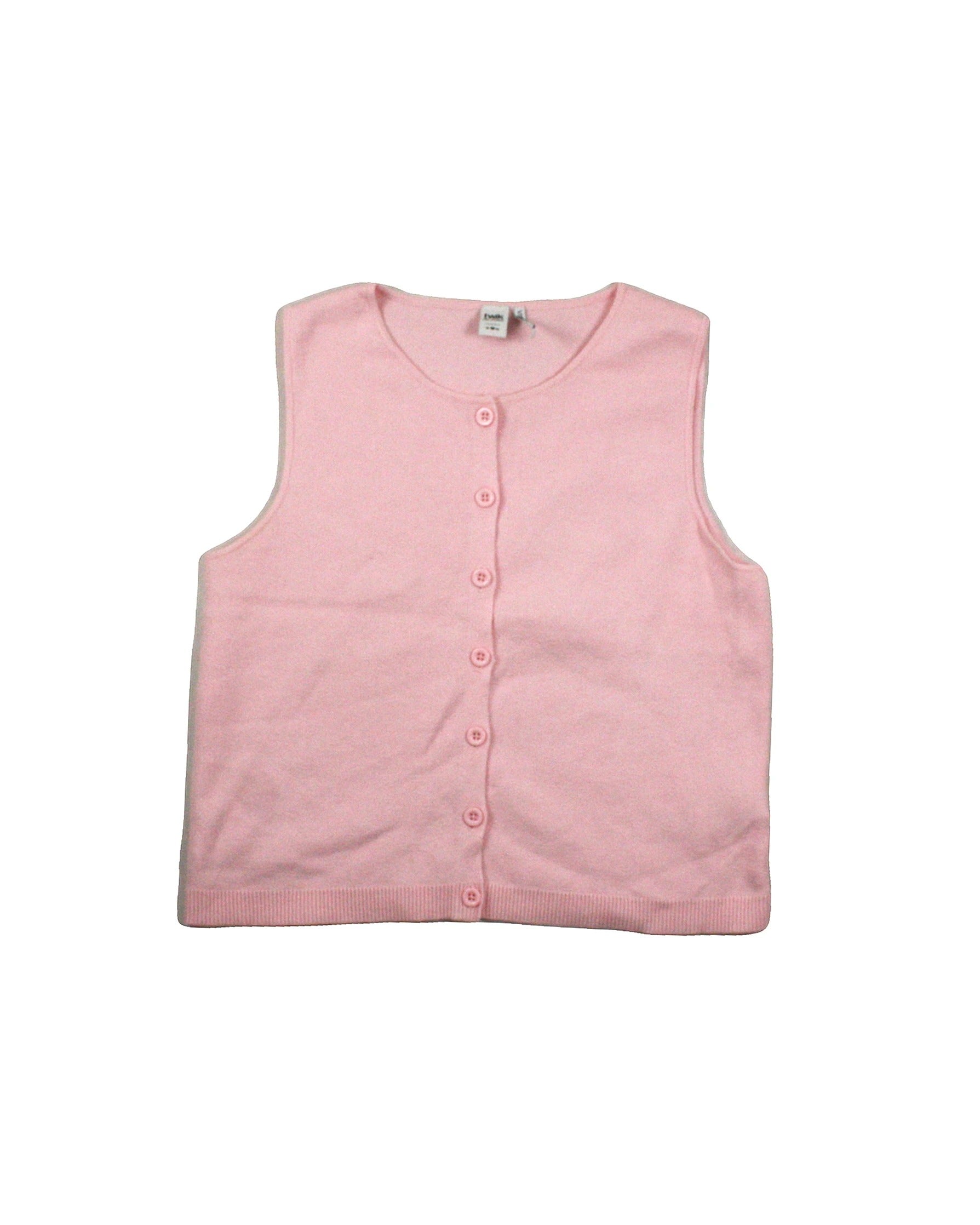 Twik Women's Pink Rib-Knit Button Front Vest – Size M