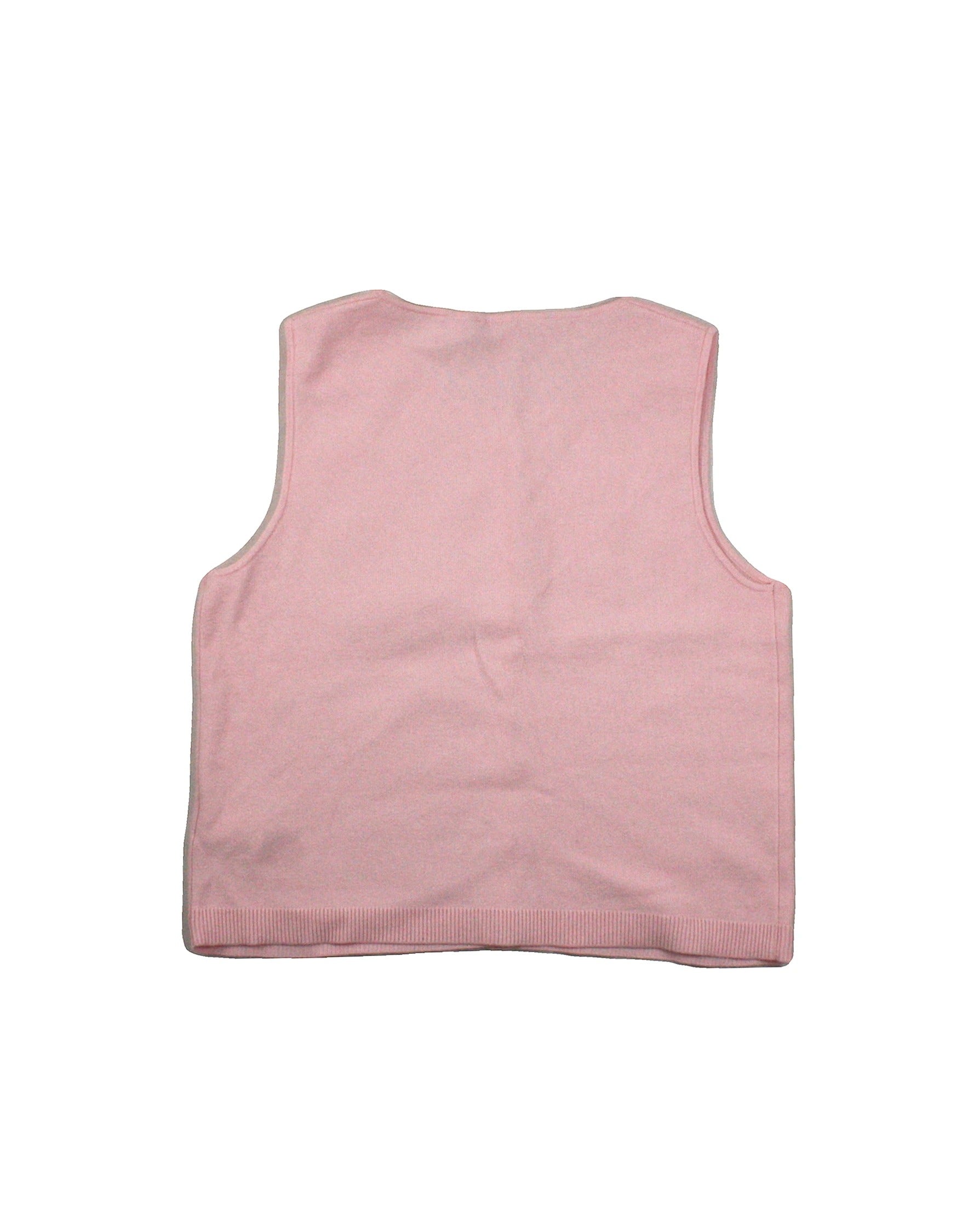 Twik Women's Pink Rib-Knit Button Front Vest – Size M