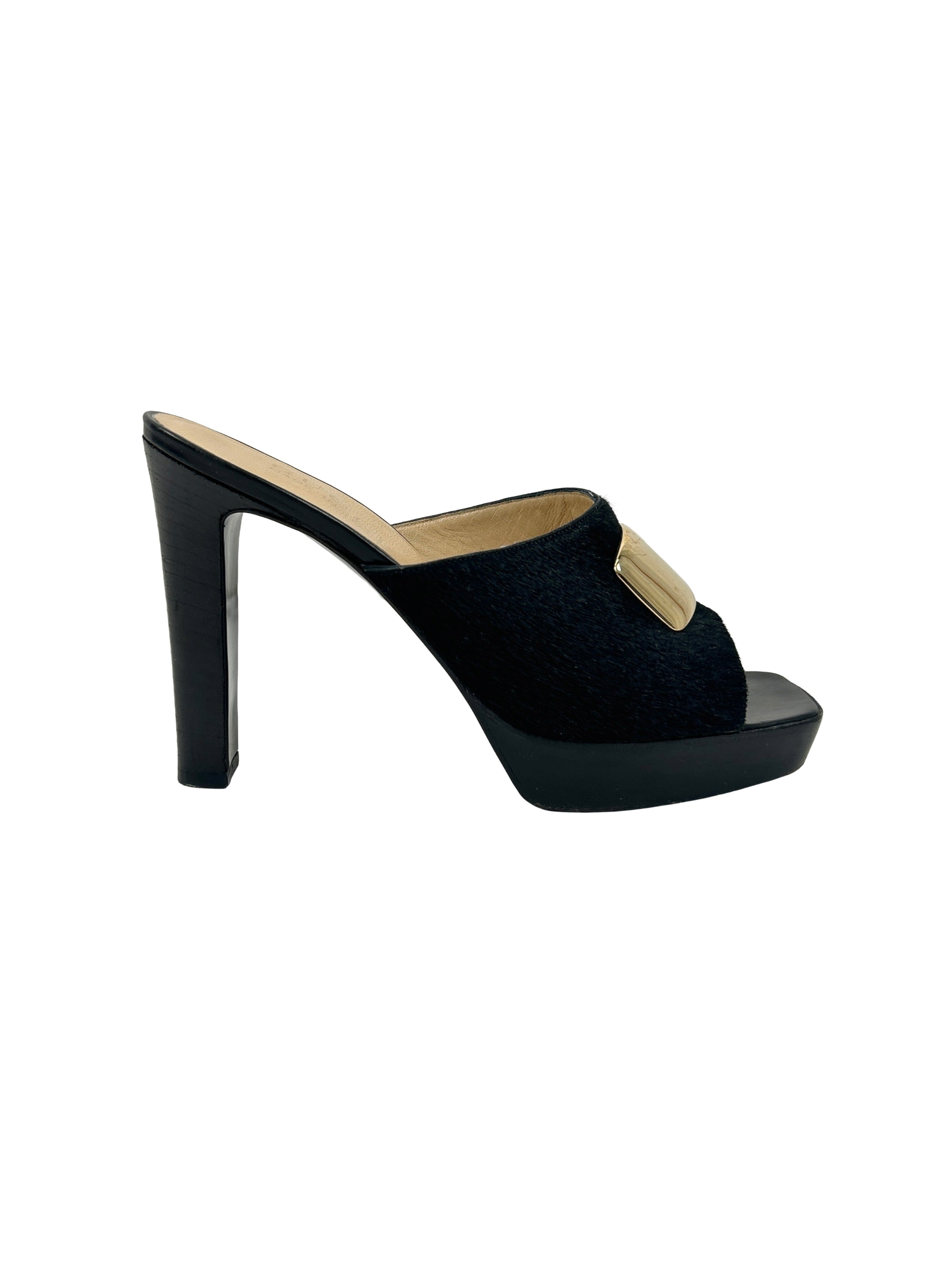 Gucci by Tom Ford Size 6.5 Vintage FW 1996 Pony Hair Mules