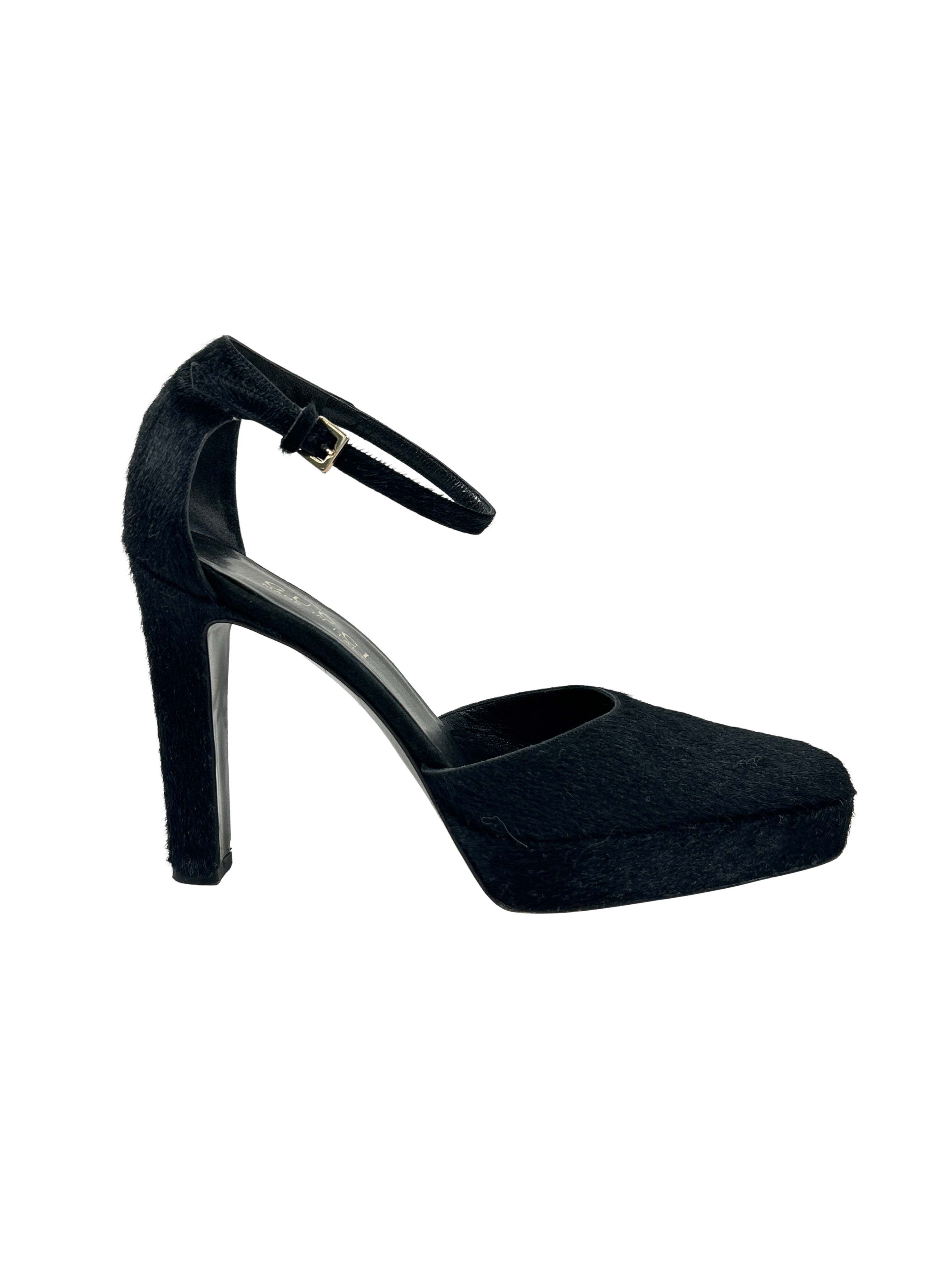 Gucci by Tom Ford Size 36.5 Vintage FW 1996 Pony Hair Ankle Strap Heels