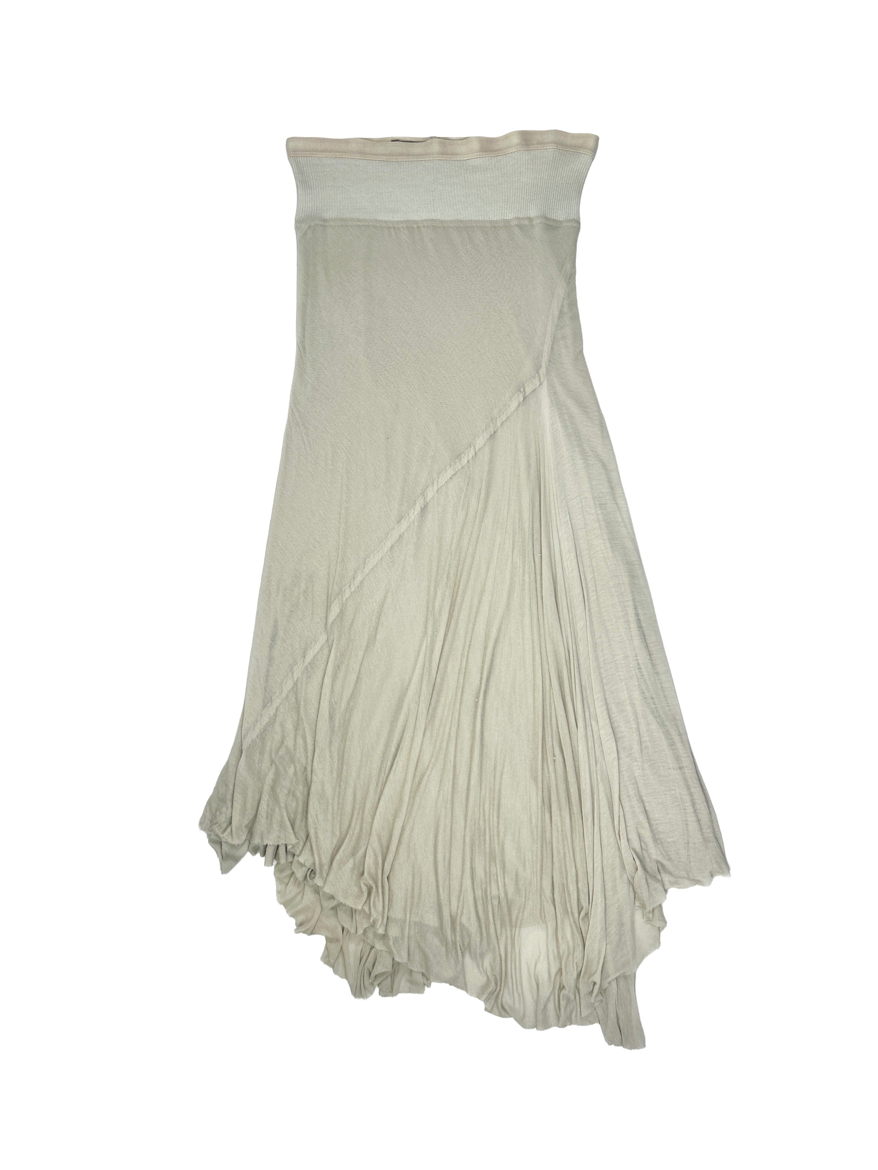 Rick Owens Lilies Size 42 Asymmetrical Draped Maxi Skirt