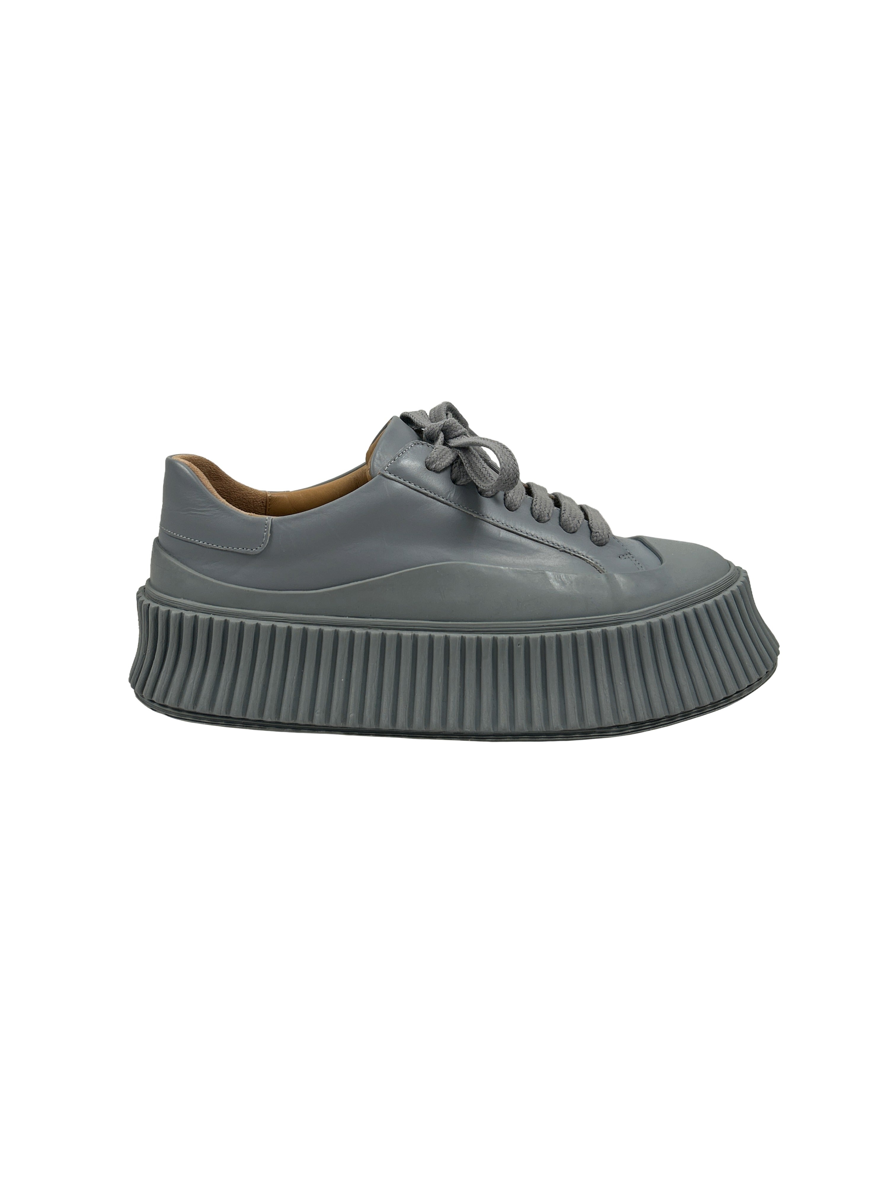 Jil Sander Size 35 Leather Platform Sneakers