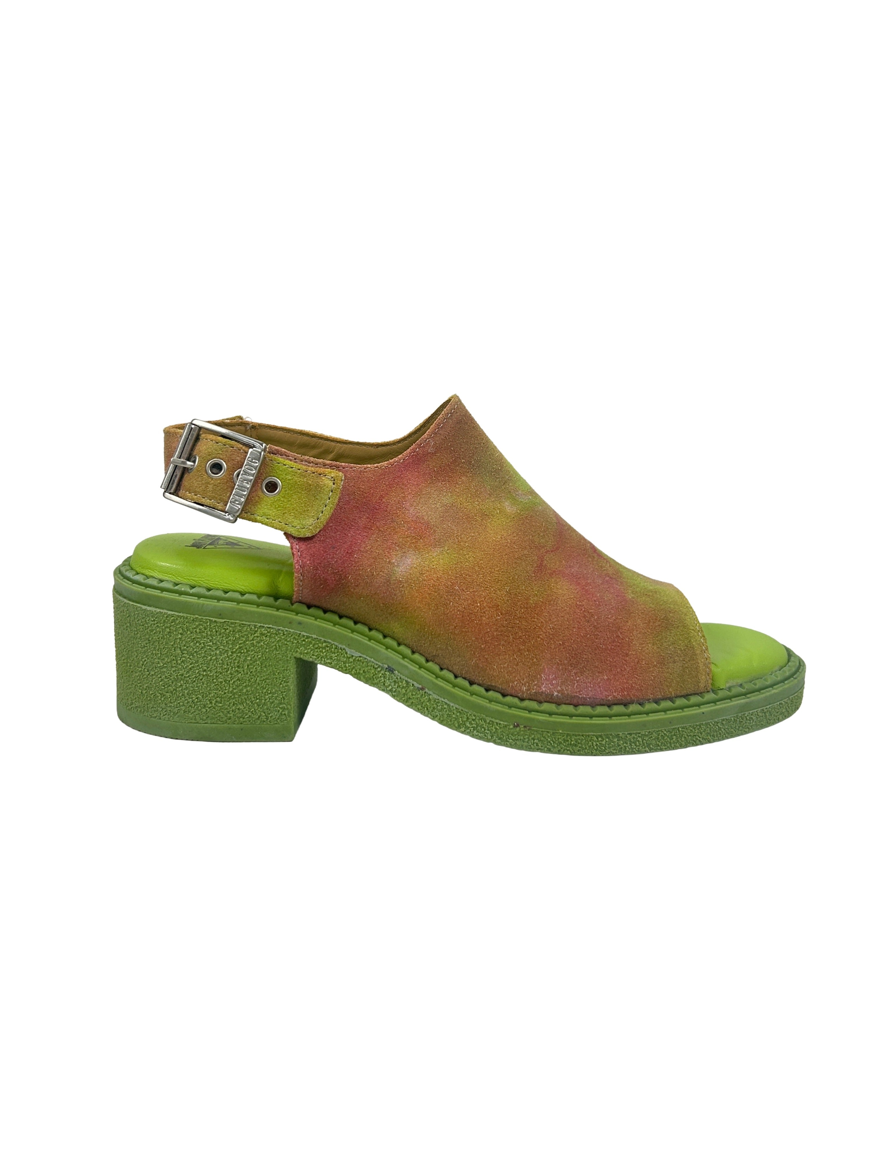 John Fluevog Size 8 Goofball Tie-Dye Slingback Mules