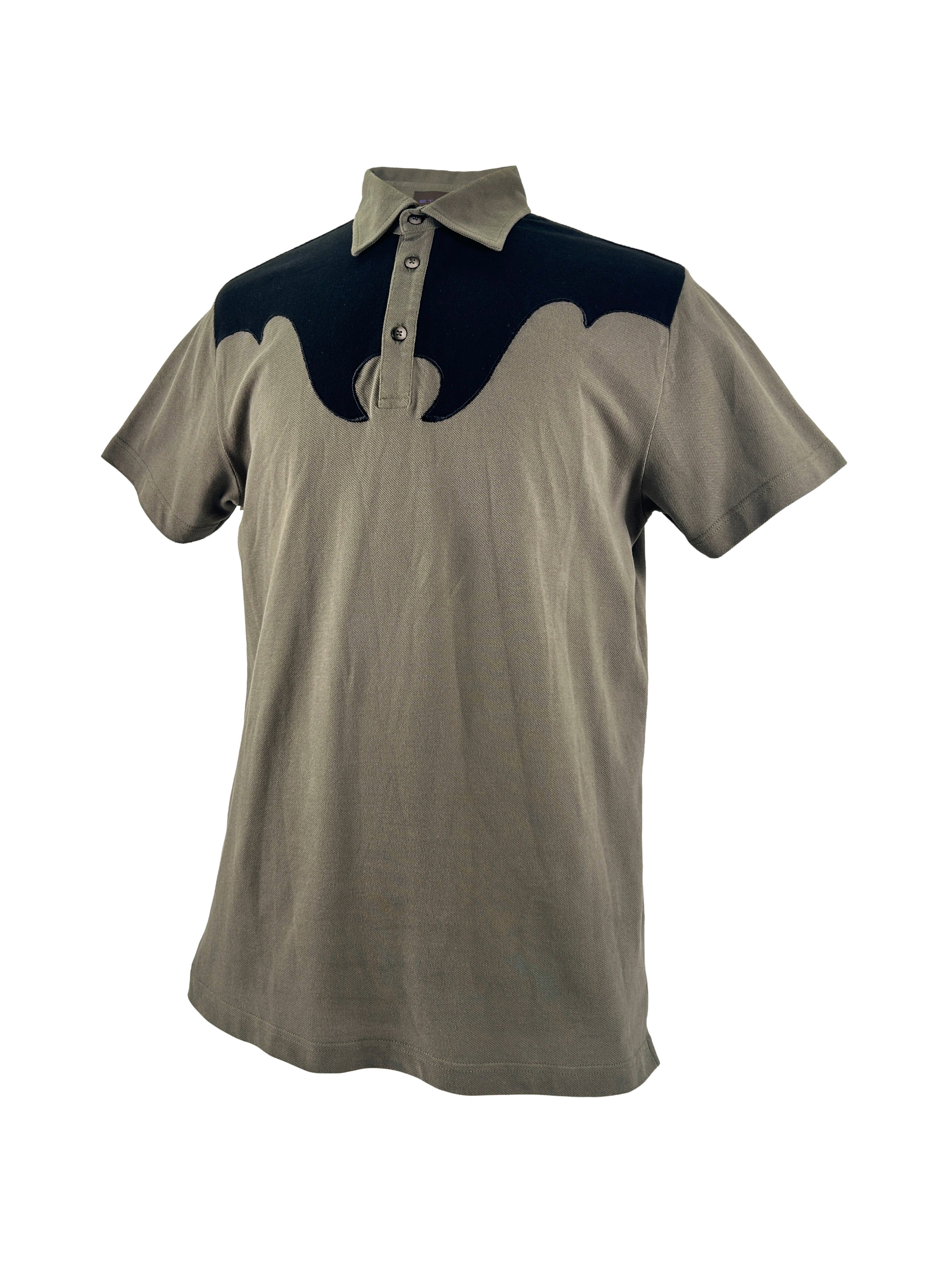 Etro Size XL Two-Tone Pique Polo Shirt