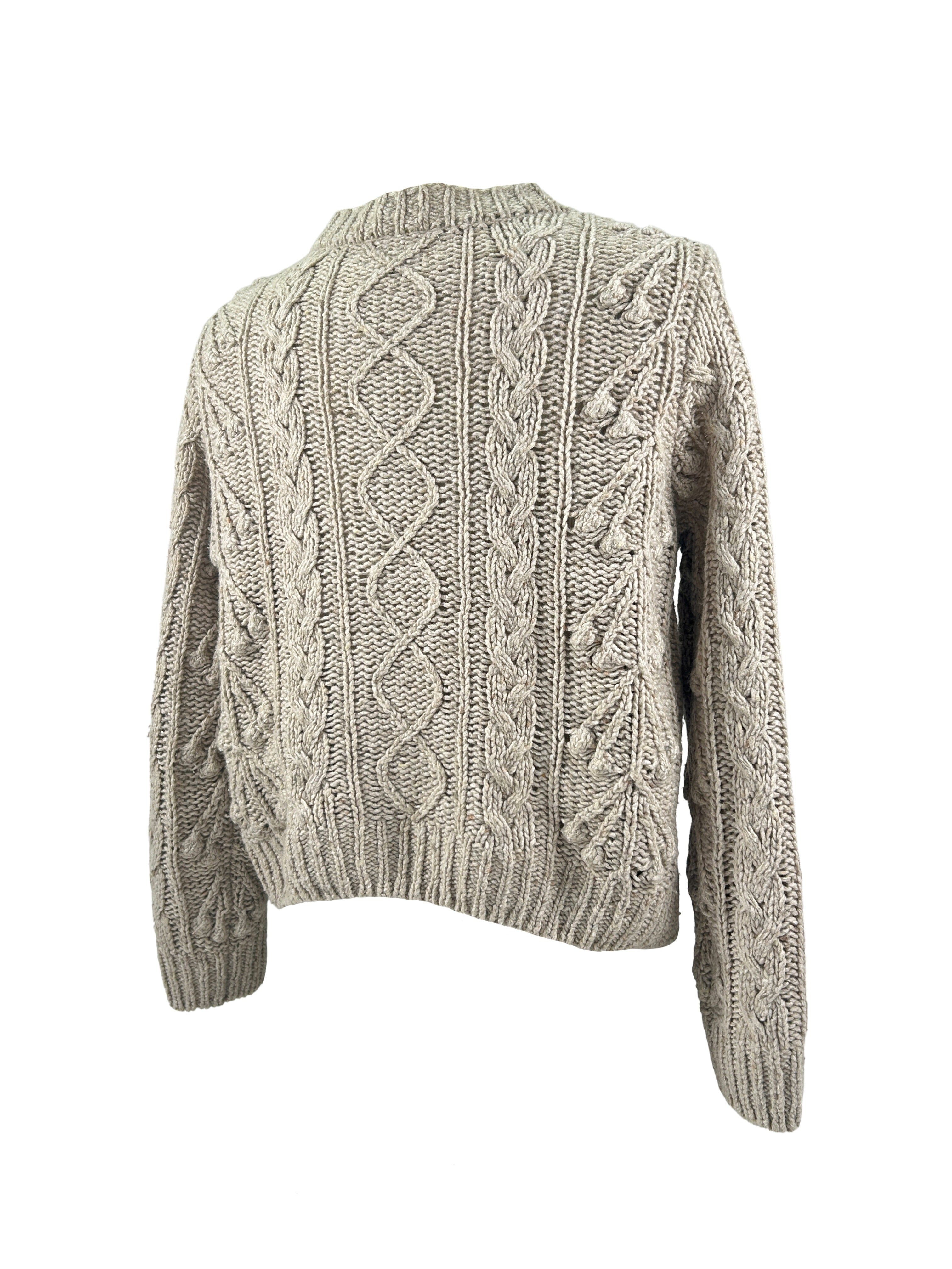 Doen Size S Speckled Cable Knit Cardigan