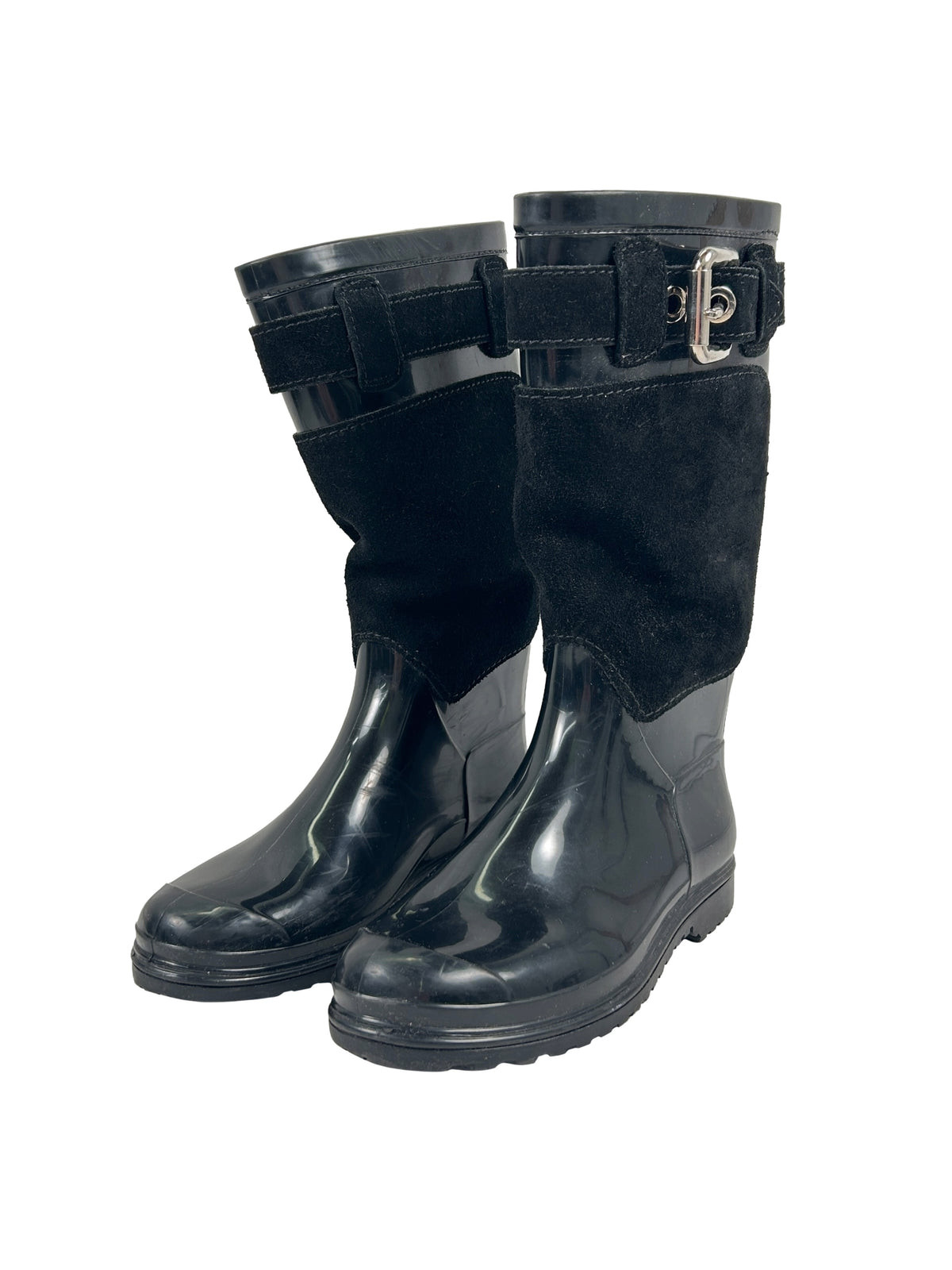 Dolce & Gabbana Size 38 Suede Paneled Rain Boots