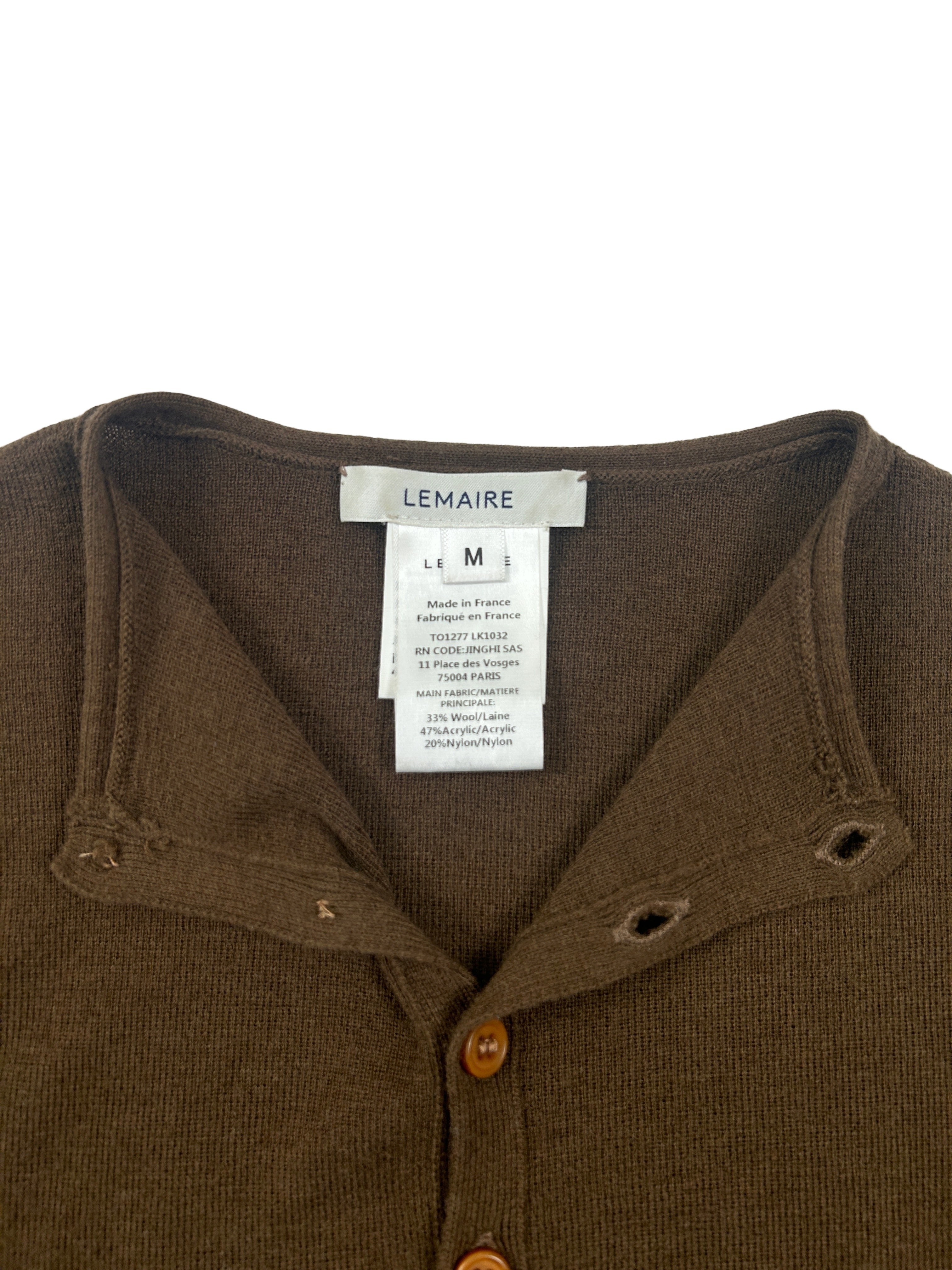 Lemaire Size M Wool Blend Cardigan