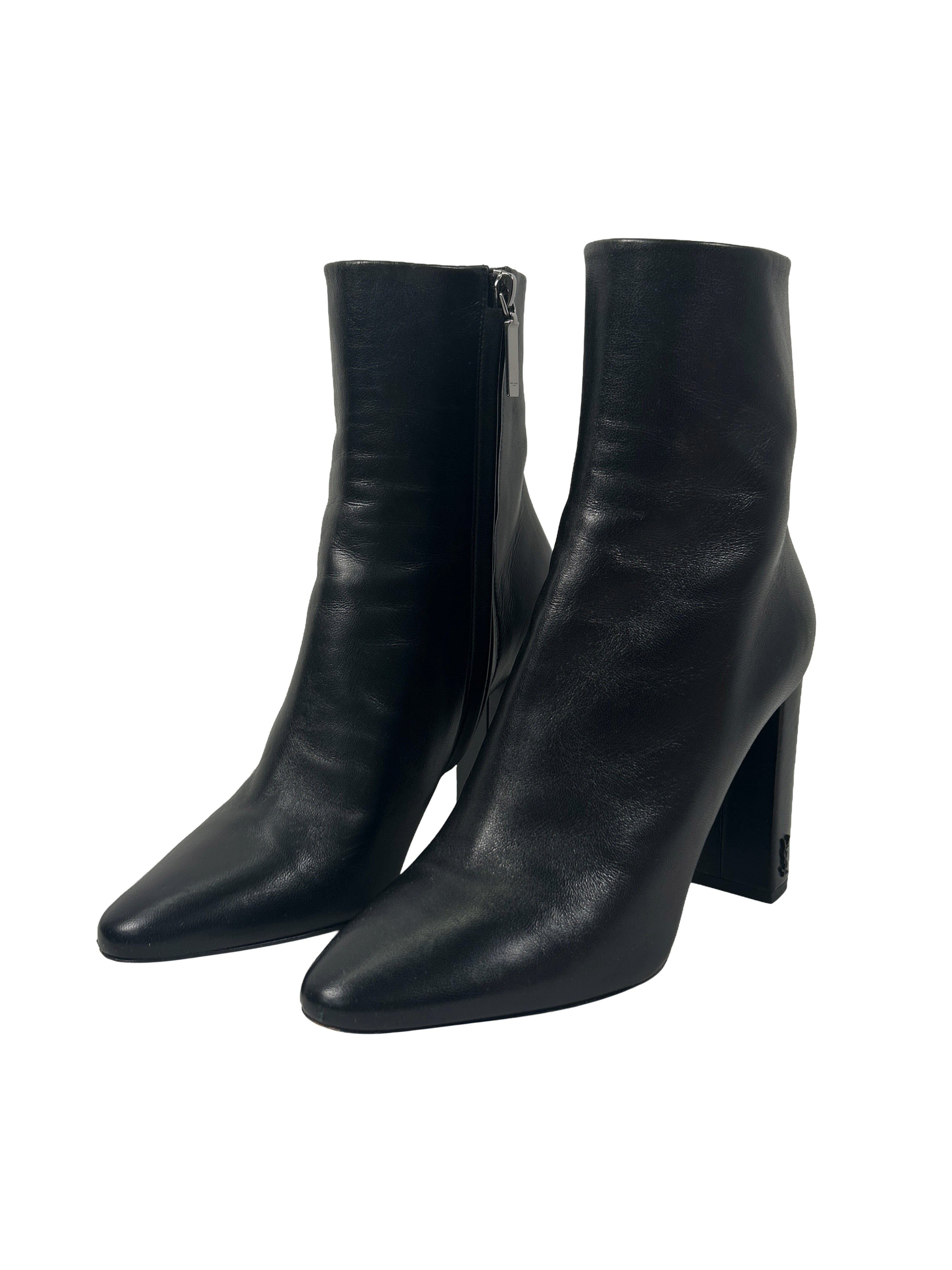 Saint Laurent Size 37.5 Lou Ankle Boots