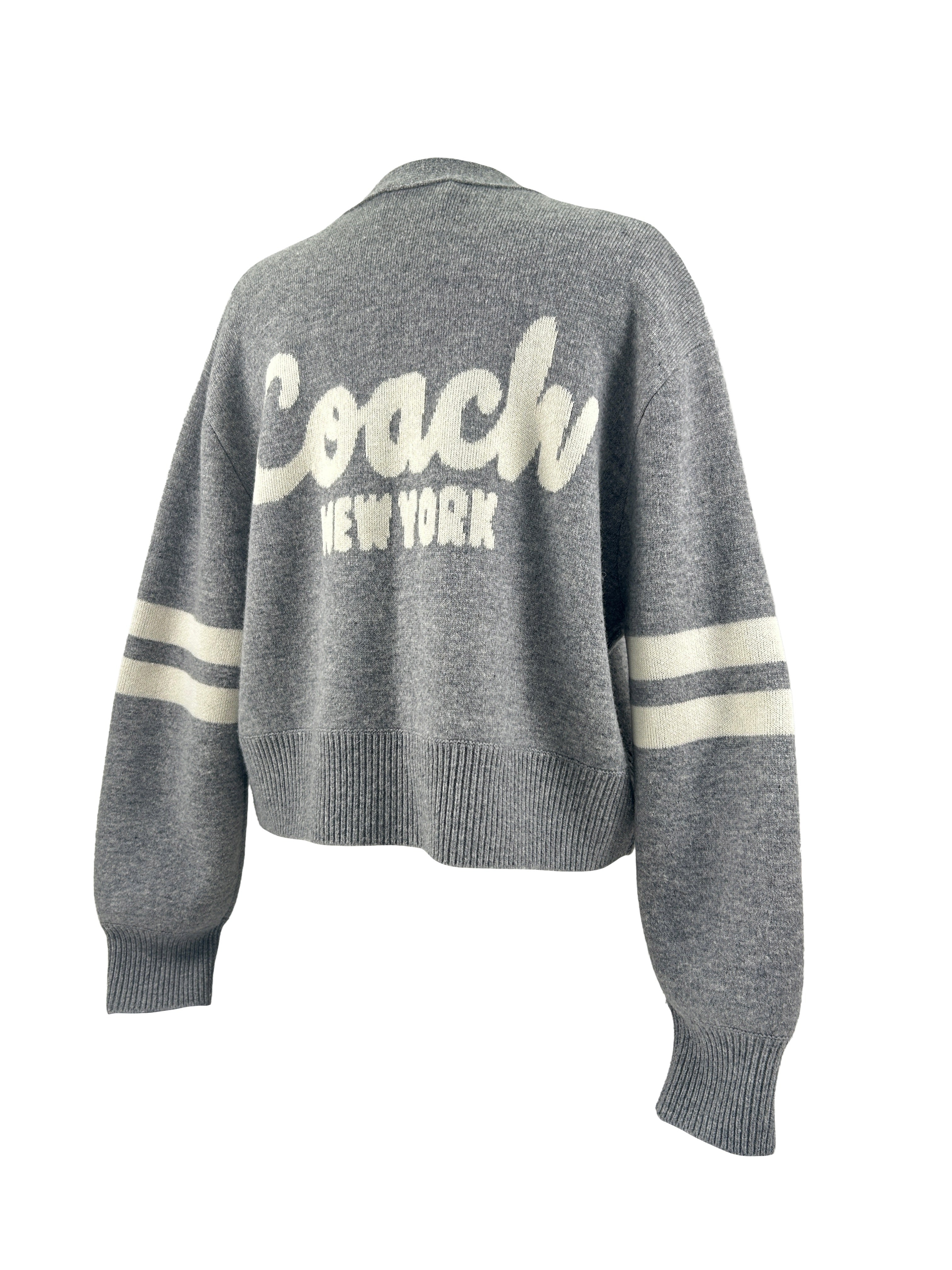 Coach Size XS Signature Script Cropped Cardigan