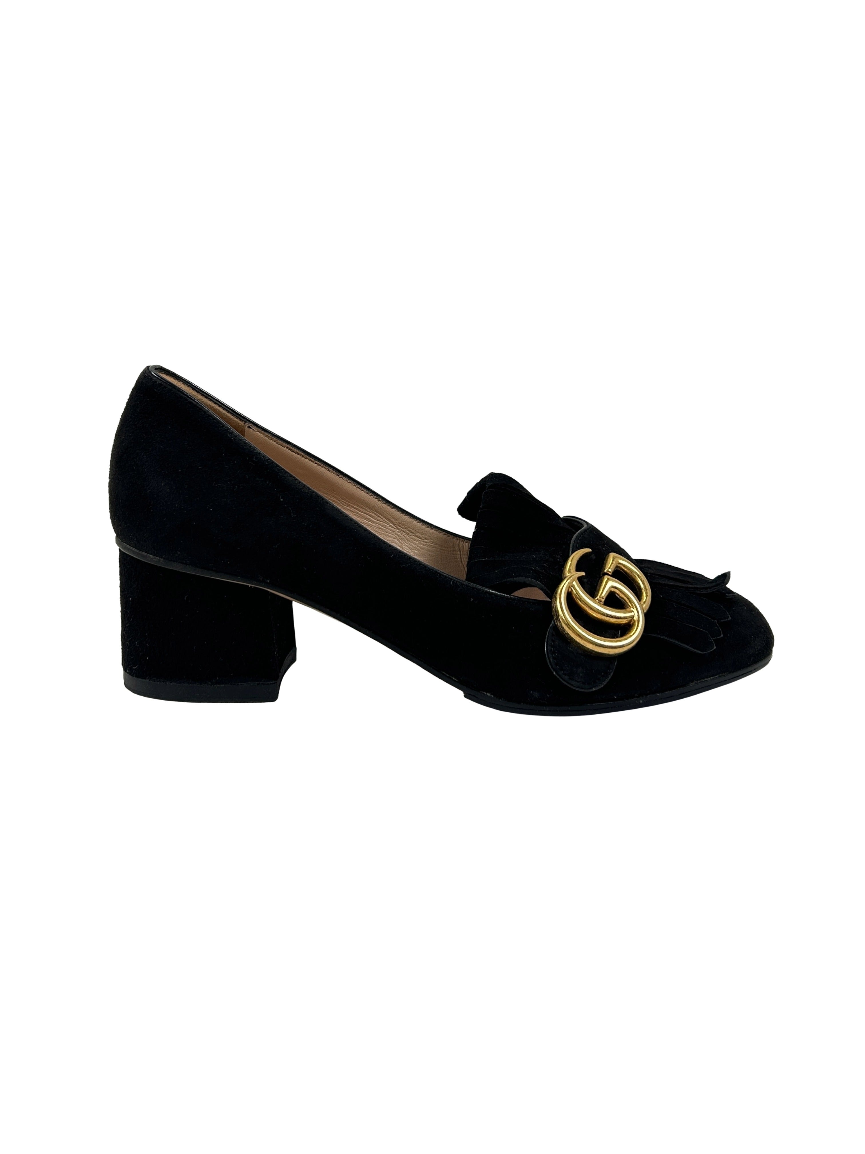 Gucci Size 36.5 Marmont Suede Loafers