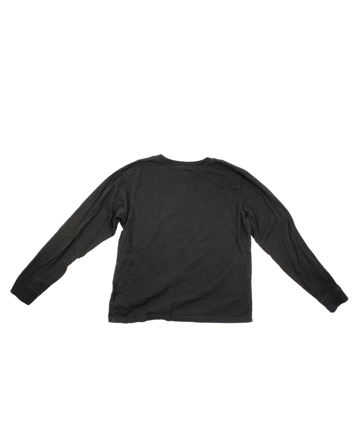 Roots Women's Black/Mauve/White Long Sleeve Top with Beaver Logo Graphic and Ribbed Trim – Size S