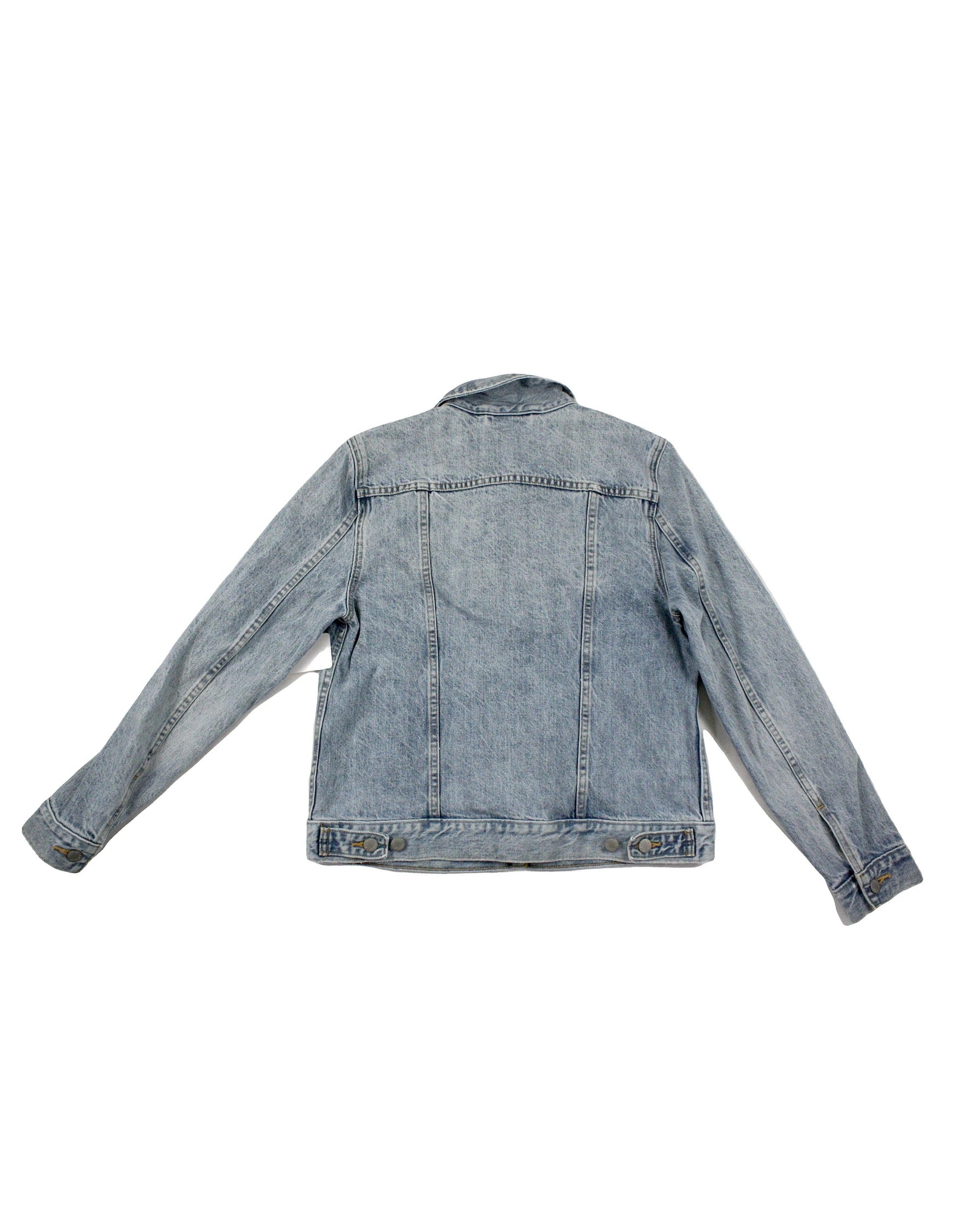 Denim Forum Women's Blue Light Wash Denim Long Sleeve Jacket with Flap Pockets and Yoke Panels – Size M