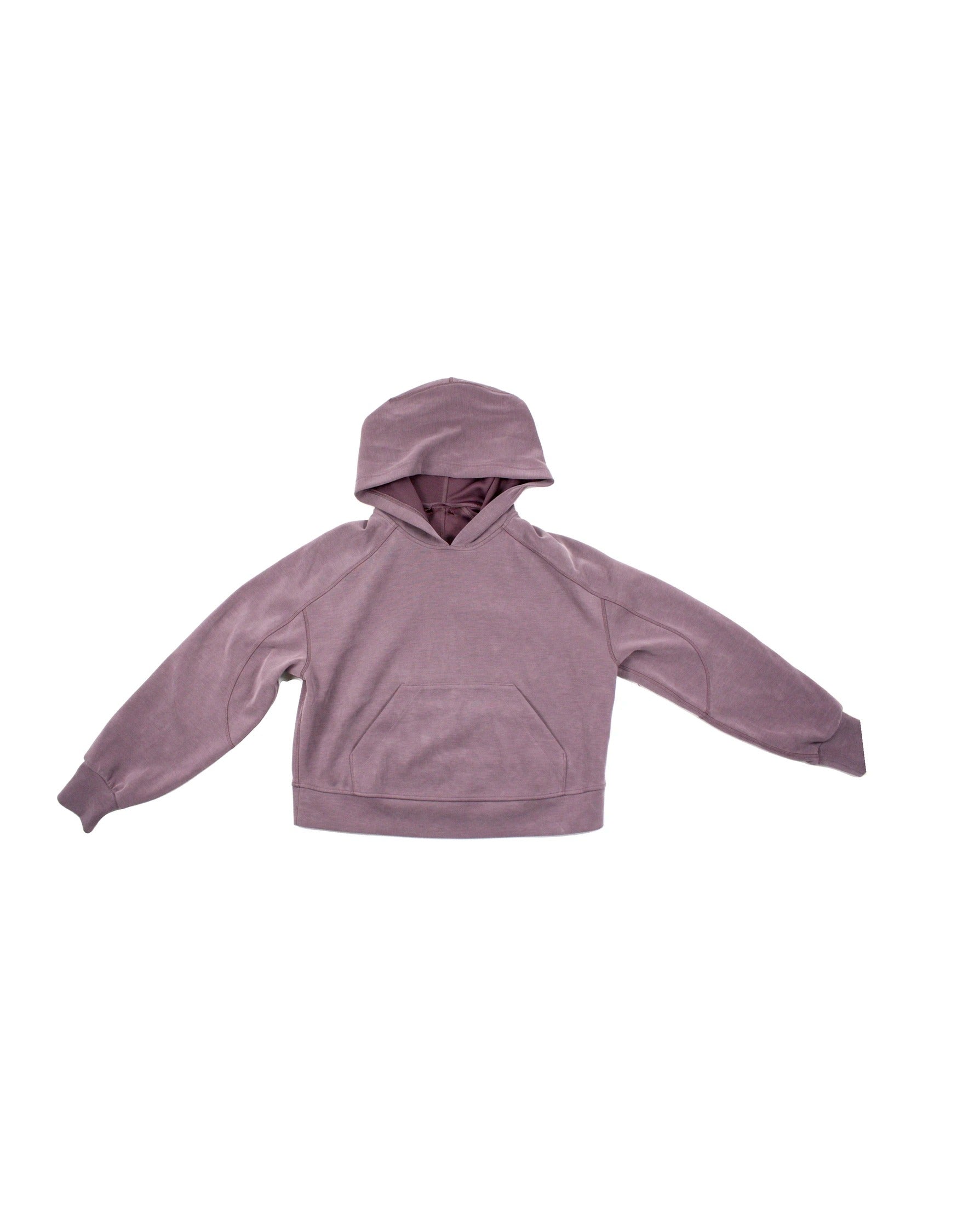 Lululemon Women's Purple Cropped Hooded Long Sleeve Sweatshirt with Boxy Fit