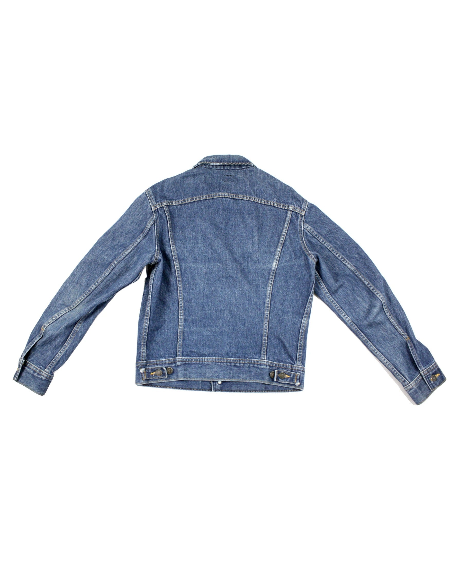 Lee Men's Blue Medium Wash Denim Trucker Jacket with Contrast Stitching