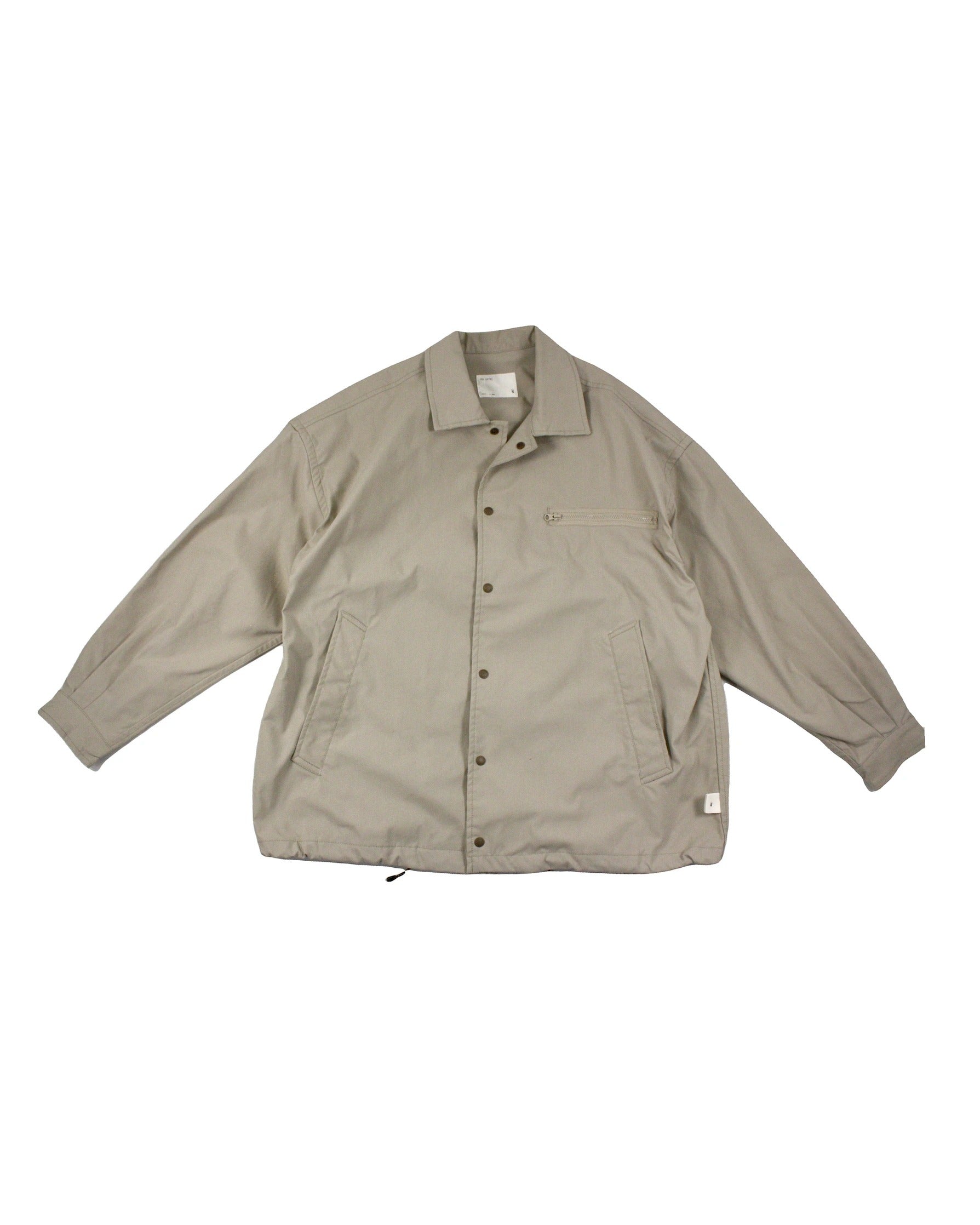PinSktbs Men's Beige Long Sleeve Bomber Jacket with Snap Front and Drawstring Hem – Size M