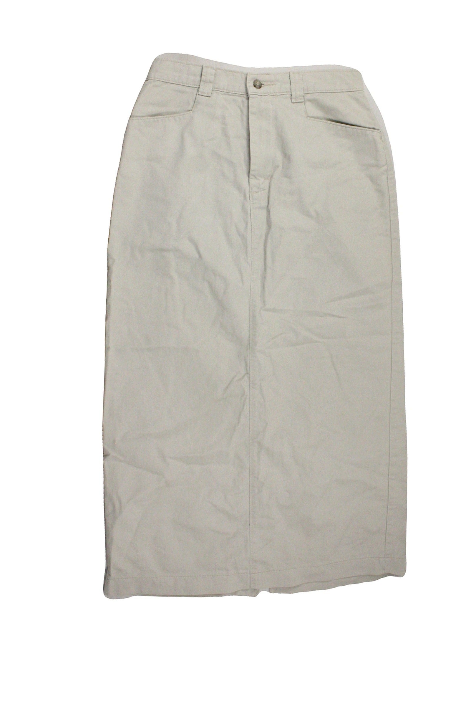 Lee Women's Light Grey Maxi Pencil Skirt with Back Slit – Size 26