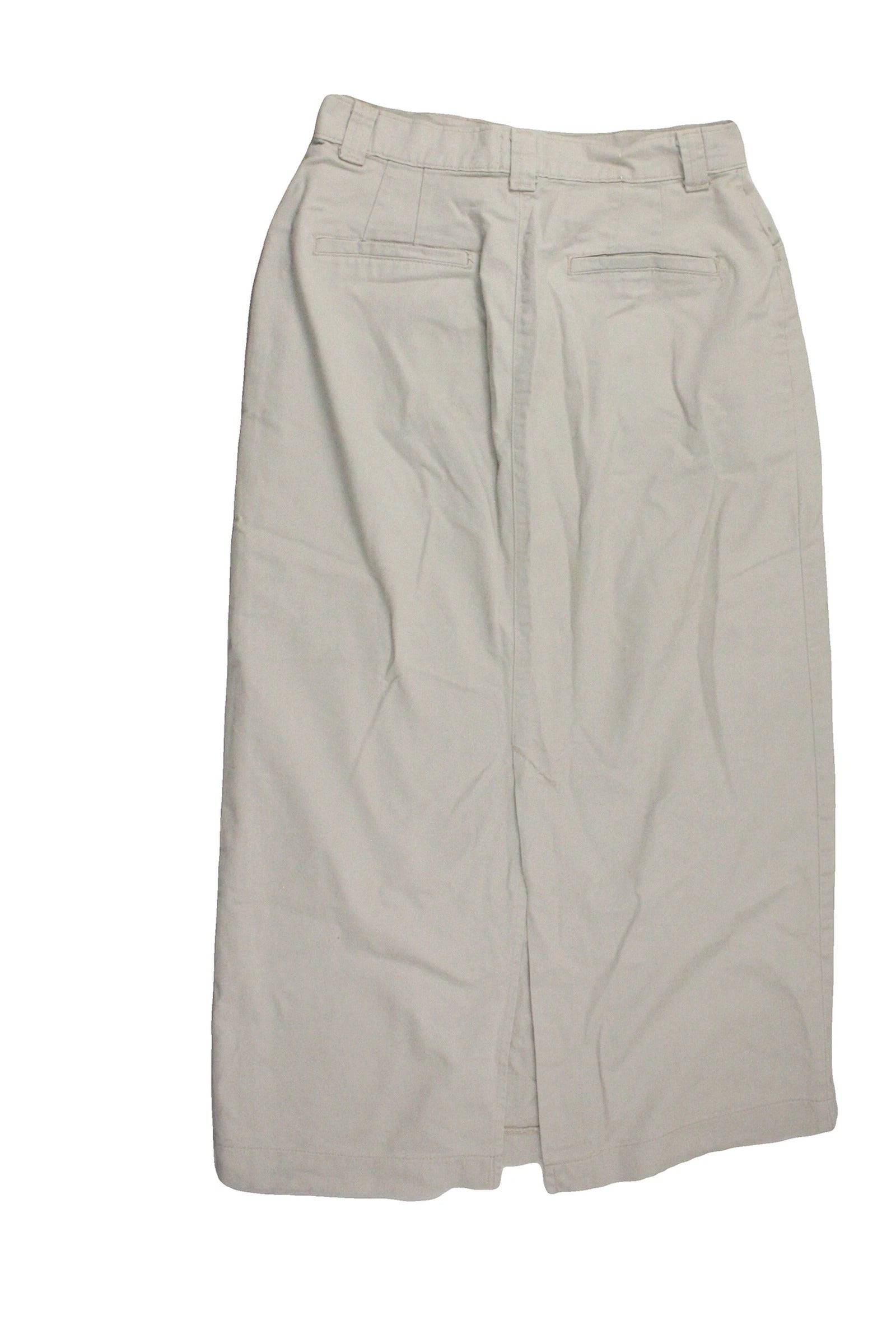 Lee Women's Light Grey Maxi Pencil Skirt with Back Slit – Size 26