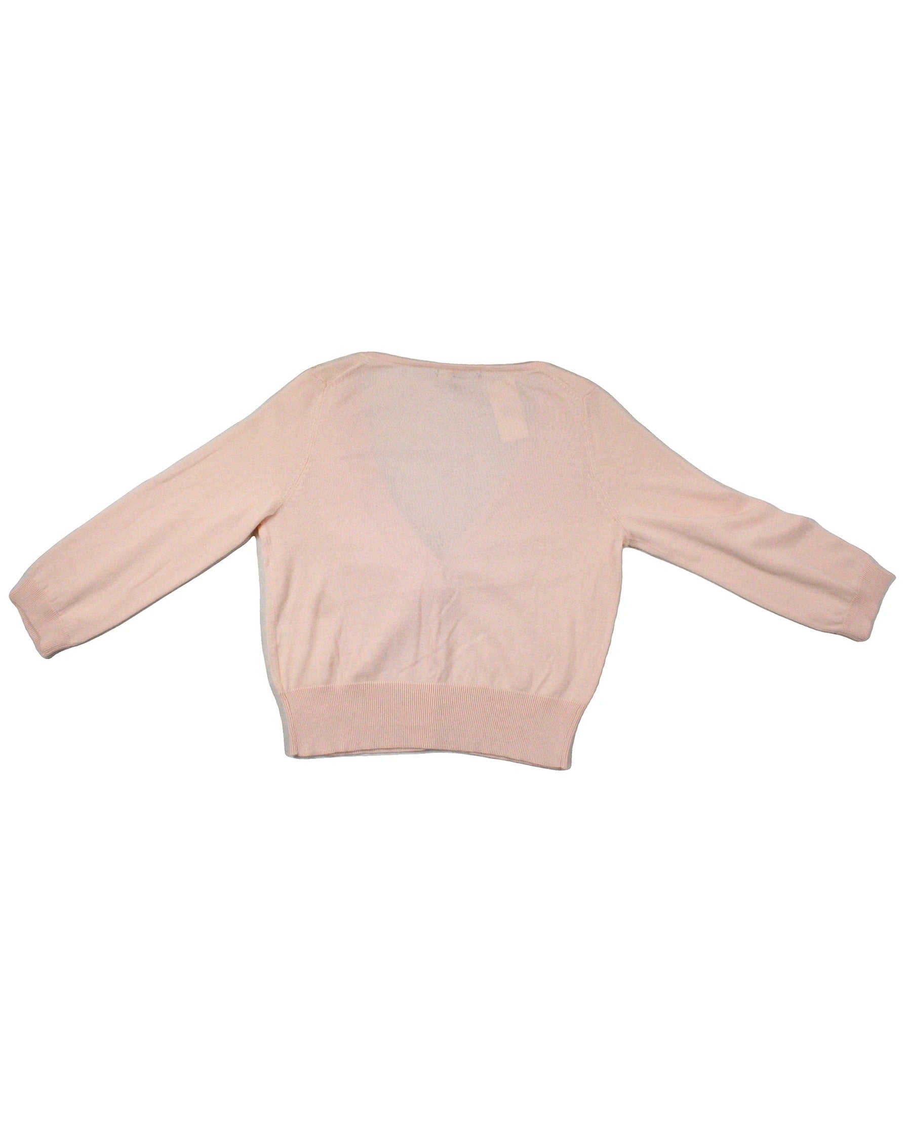 Gap Women's Pink Long Sleeve Cardigan with V-Neck and Frill Trim – Size M