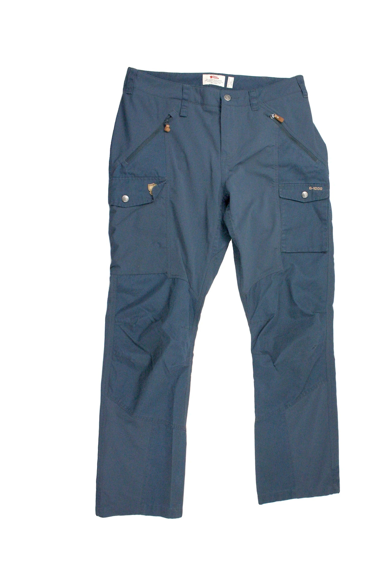Fjällräven Men's Blue Low-Rise Cargo Pants with Six Pockets – Size 32