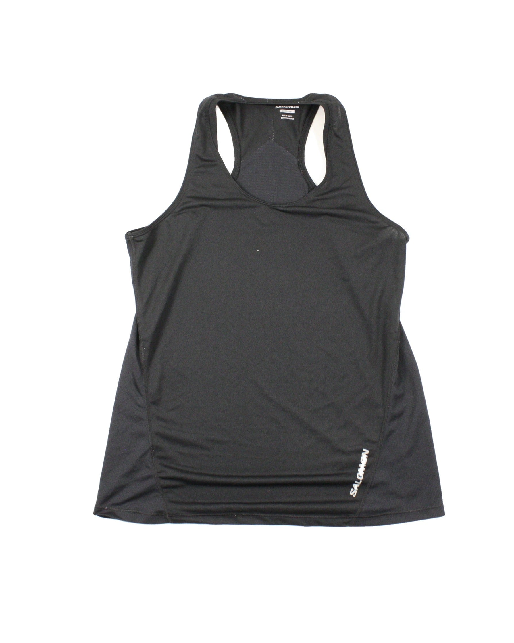 Salomon Women's Black Sleeveless Athletic Top with Racerback and Scoop Neck – Size M