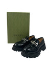 Gucci Size 37 Interlocking G Chain Log-Sole Loafers