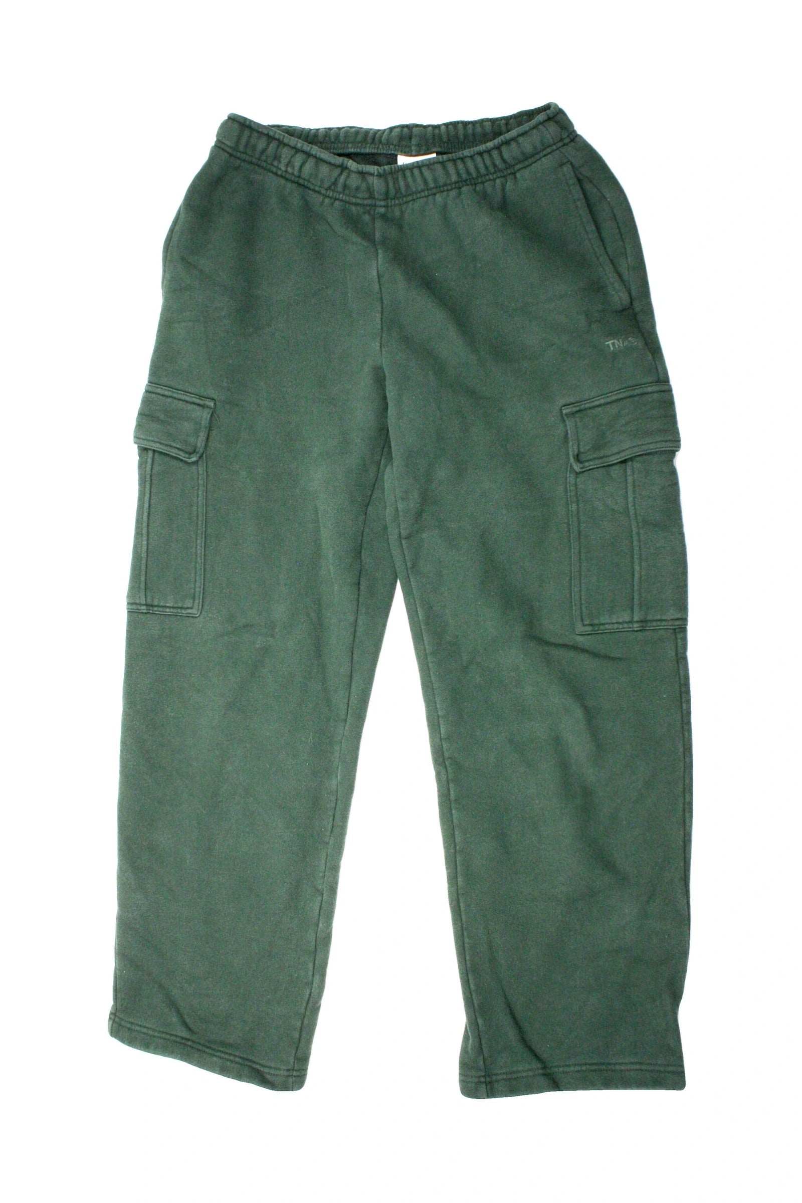 TNA Sweatfleece Women's Green High-Rise Wide-Leg Cargo Pants – Size 28