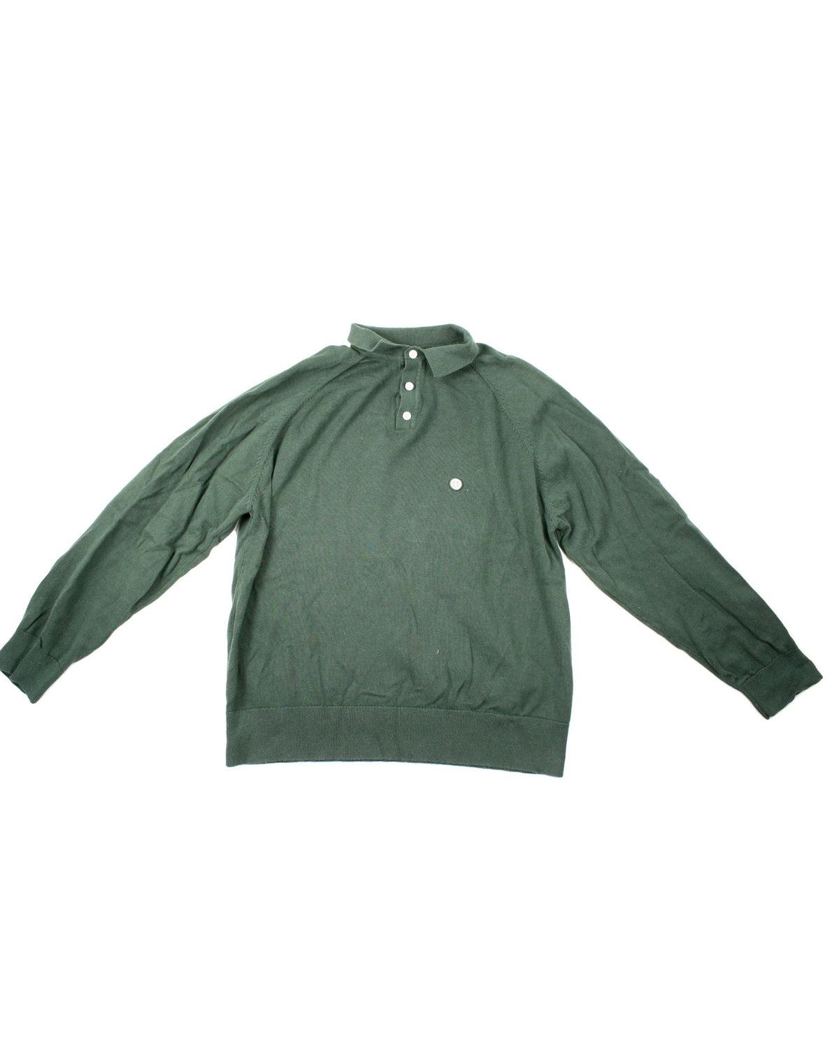Champlain Men's Green Cotton Long Sleeve Polo Shirt – Size M