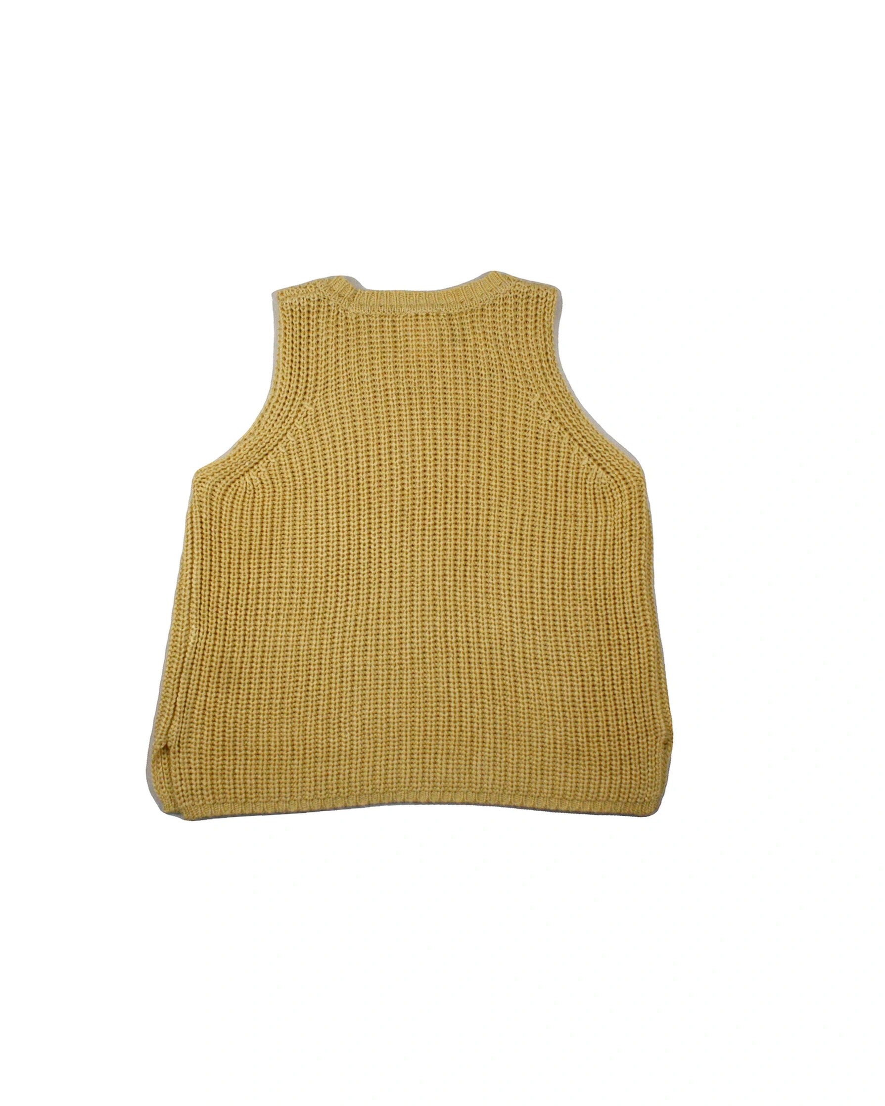 Gentle Fawn Women's Yellow Sleeveless Knit Top with Round Neck – Size S