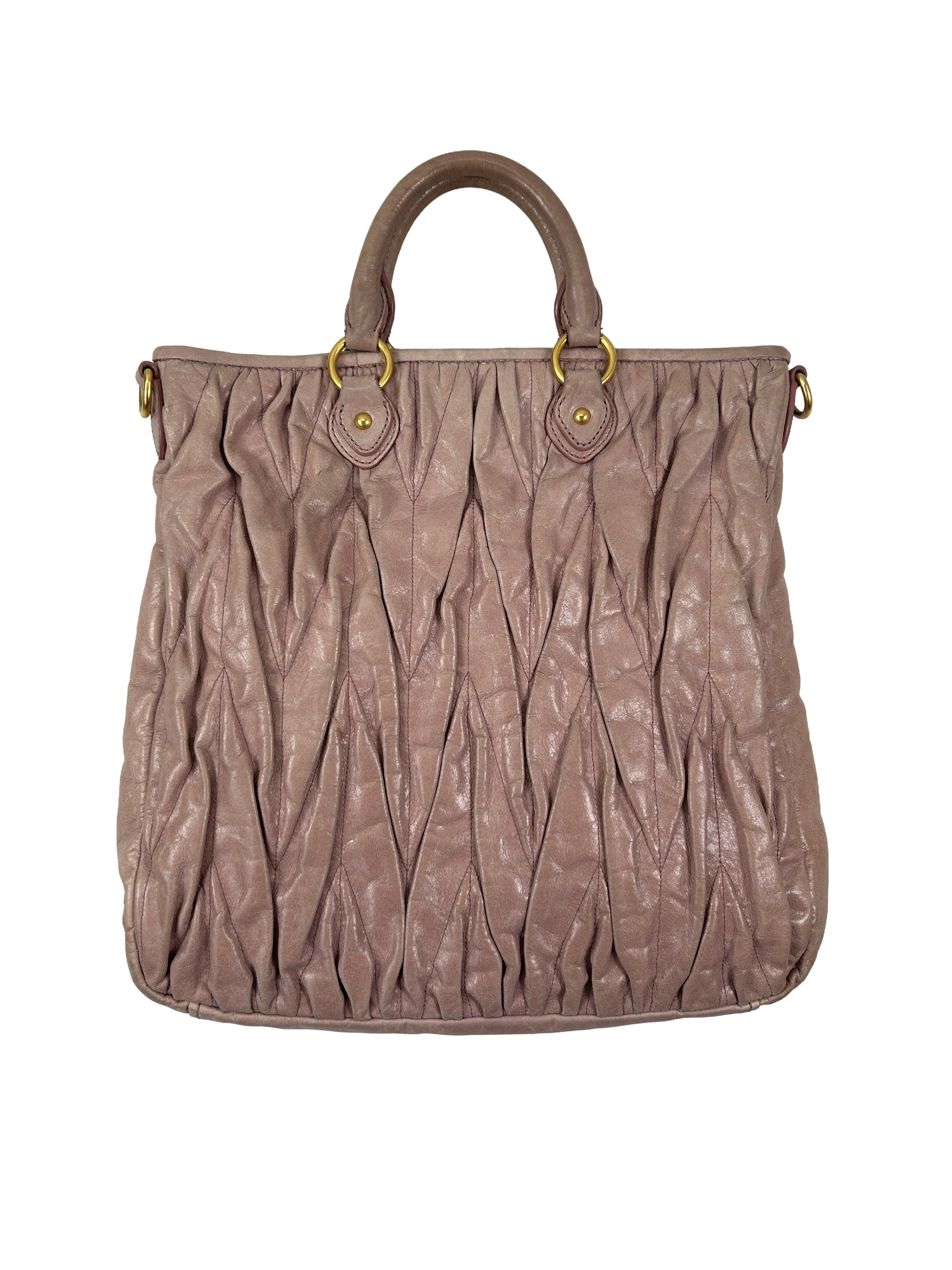 Miu Miu Matelasse Leather Tote Bag