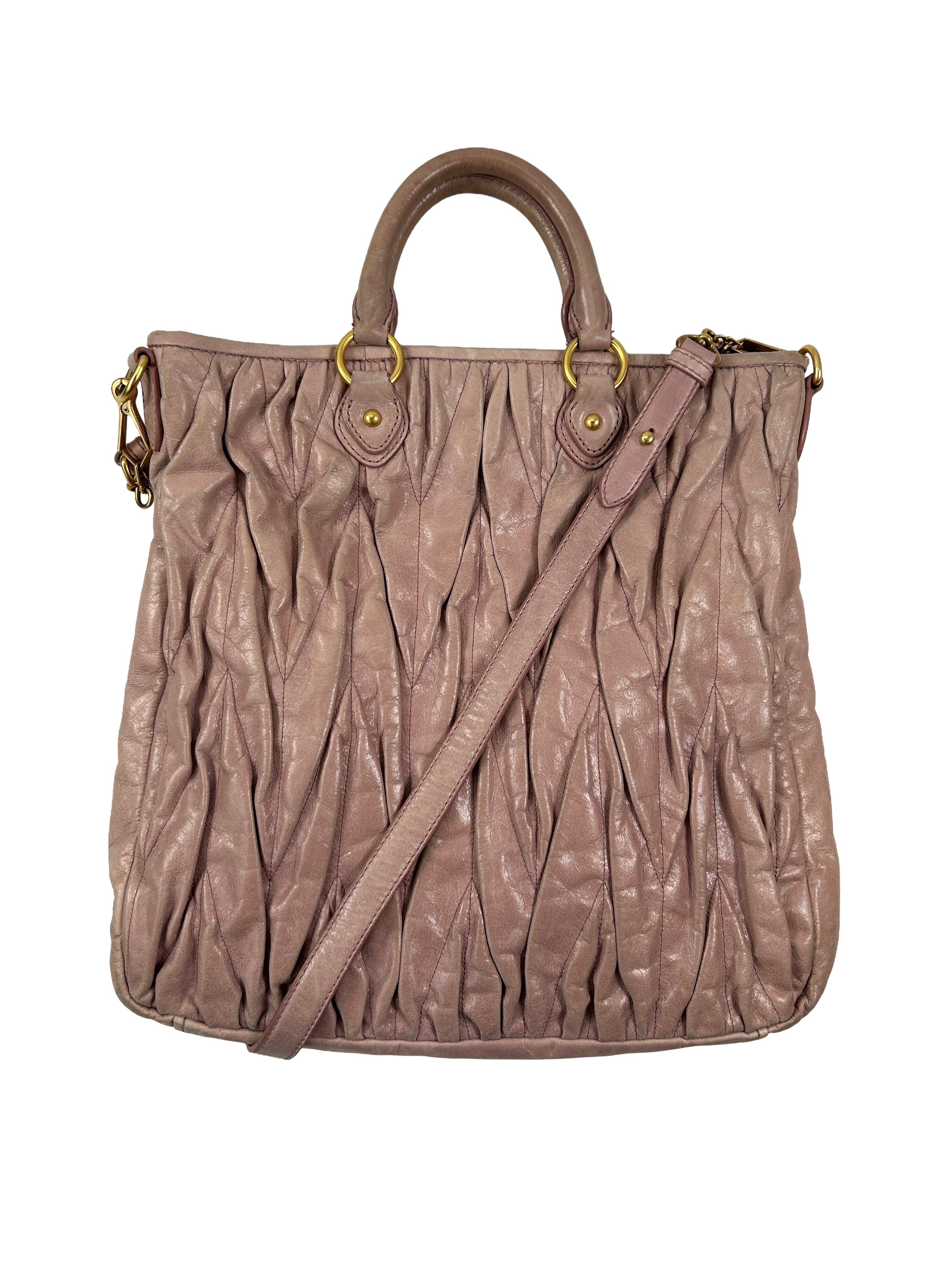 Miu Miu Matelasse Leather Tote Bag