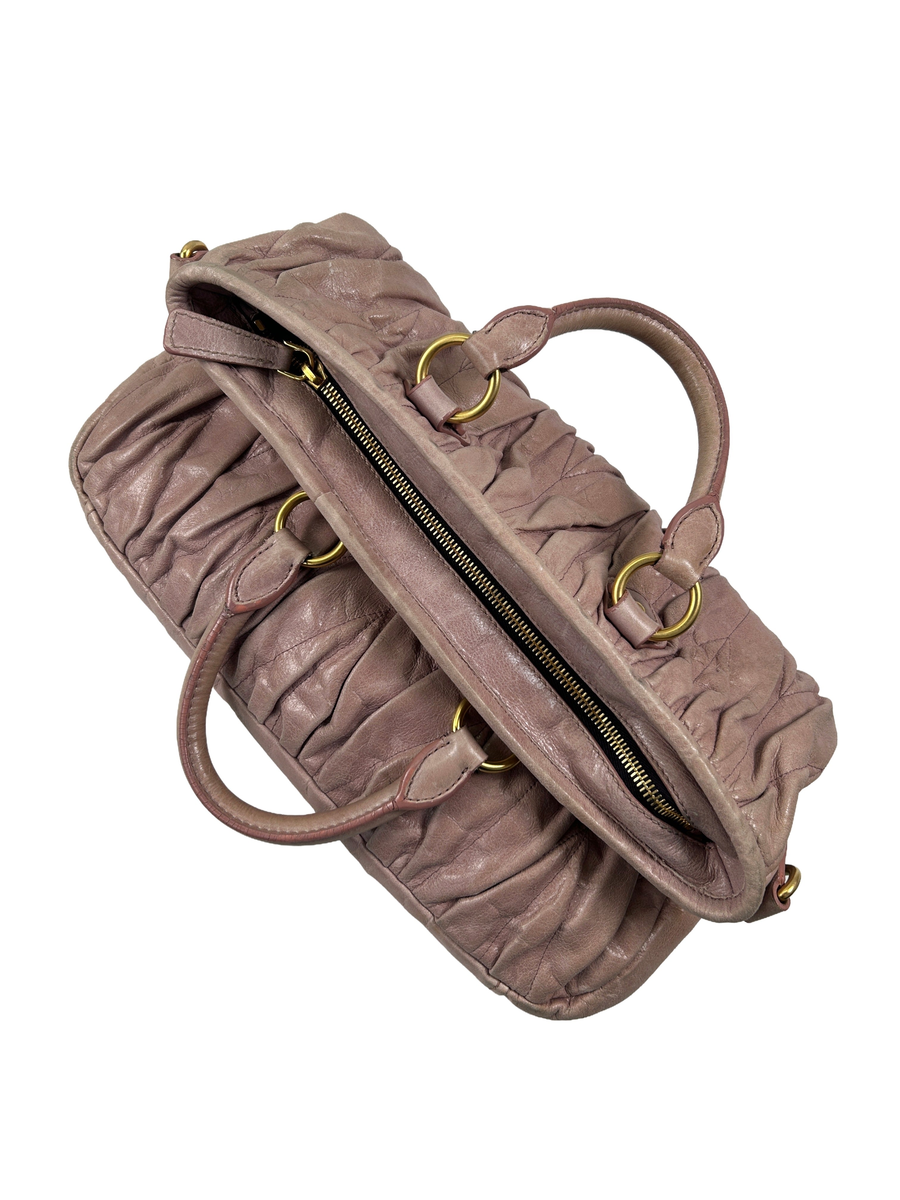 Miu Miu Matelasse Leather Tote Bag