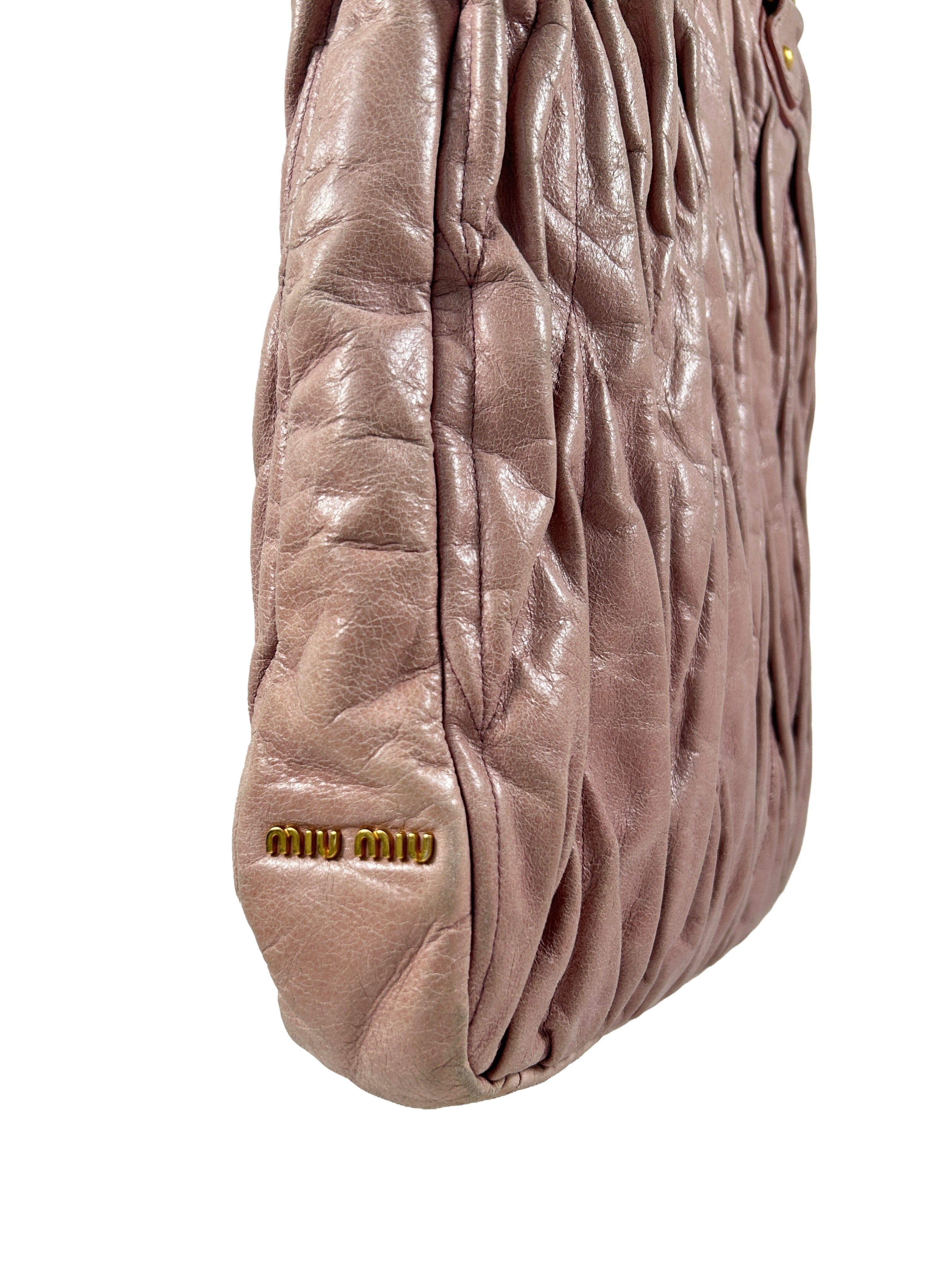 Miu Miu Matelasse Leather Tote Bag