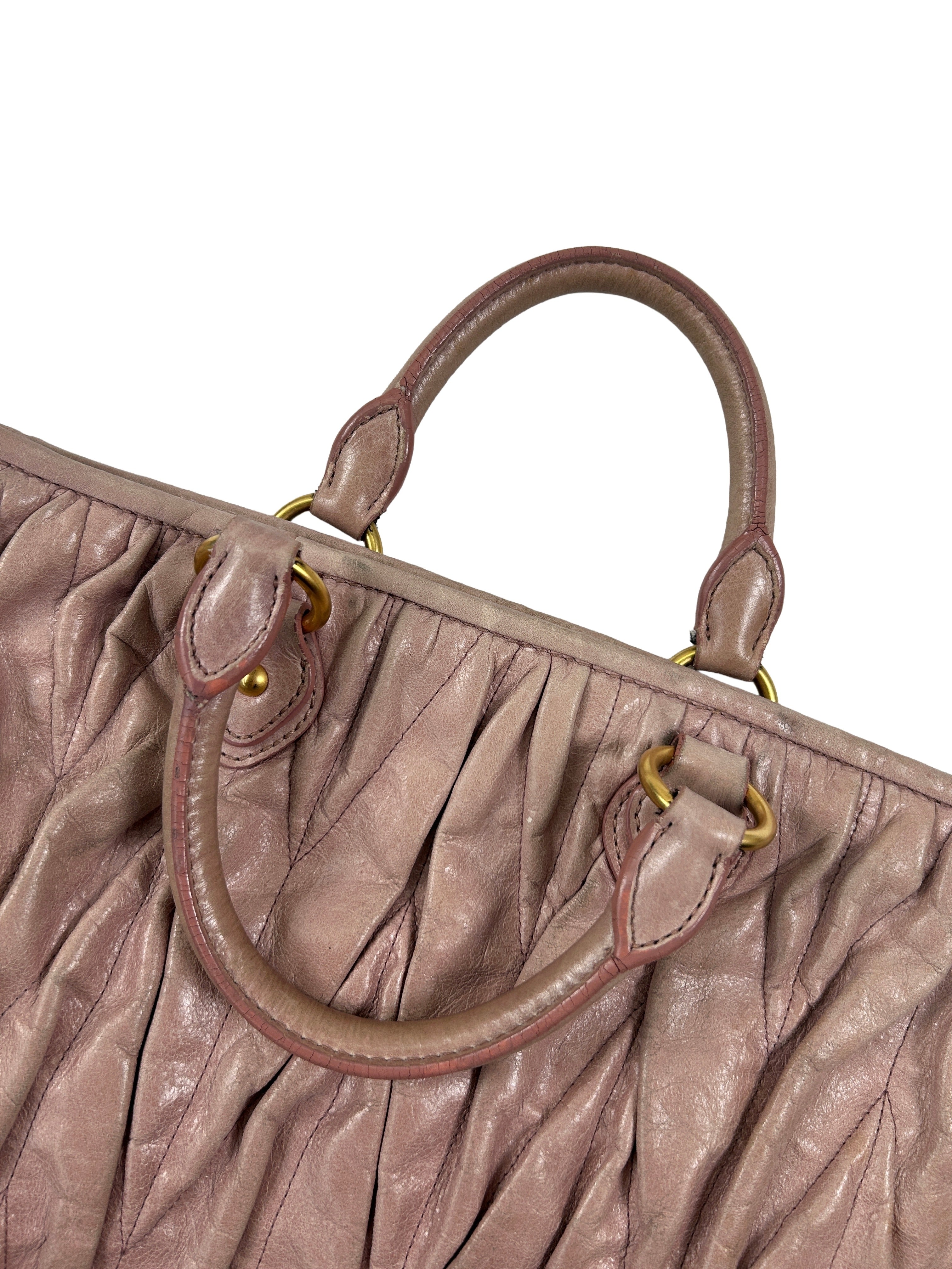 Miu Miu Matelasse Leather Tote Bag