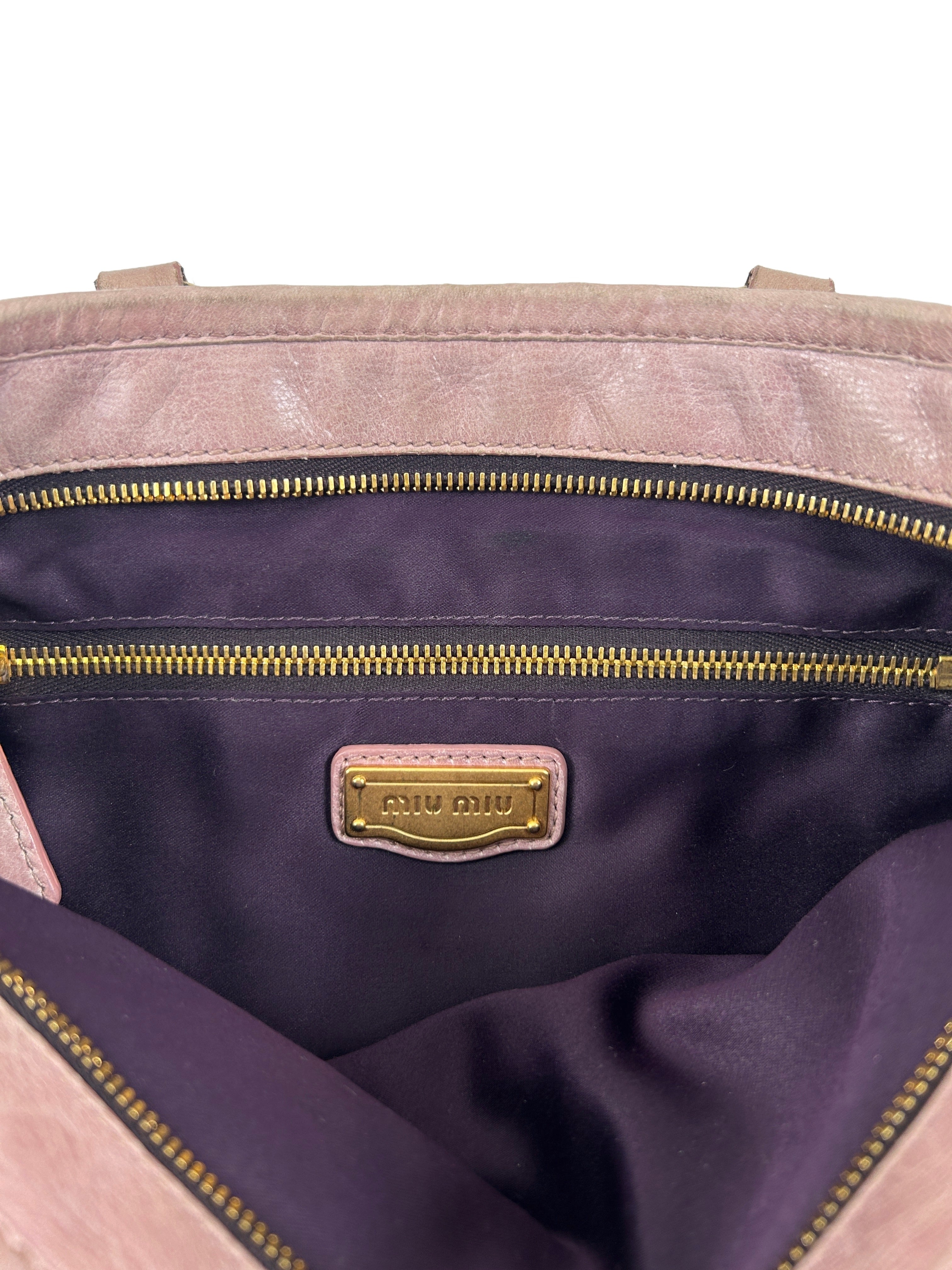 Miu Miu Matelasse Leather Tote Bag