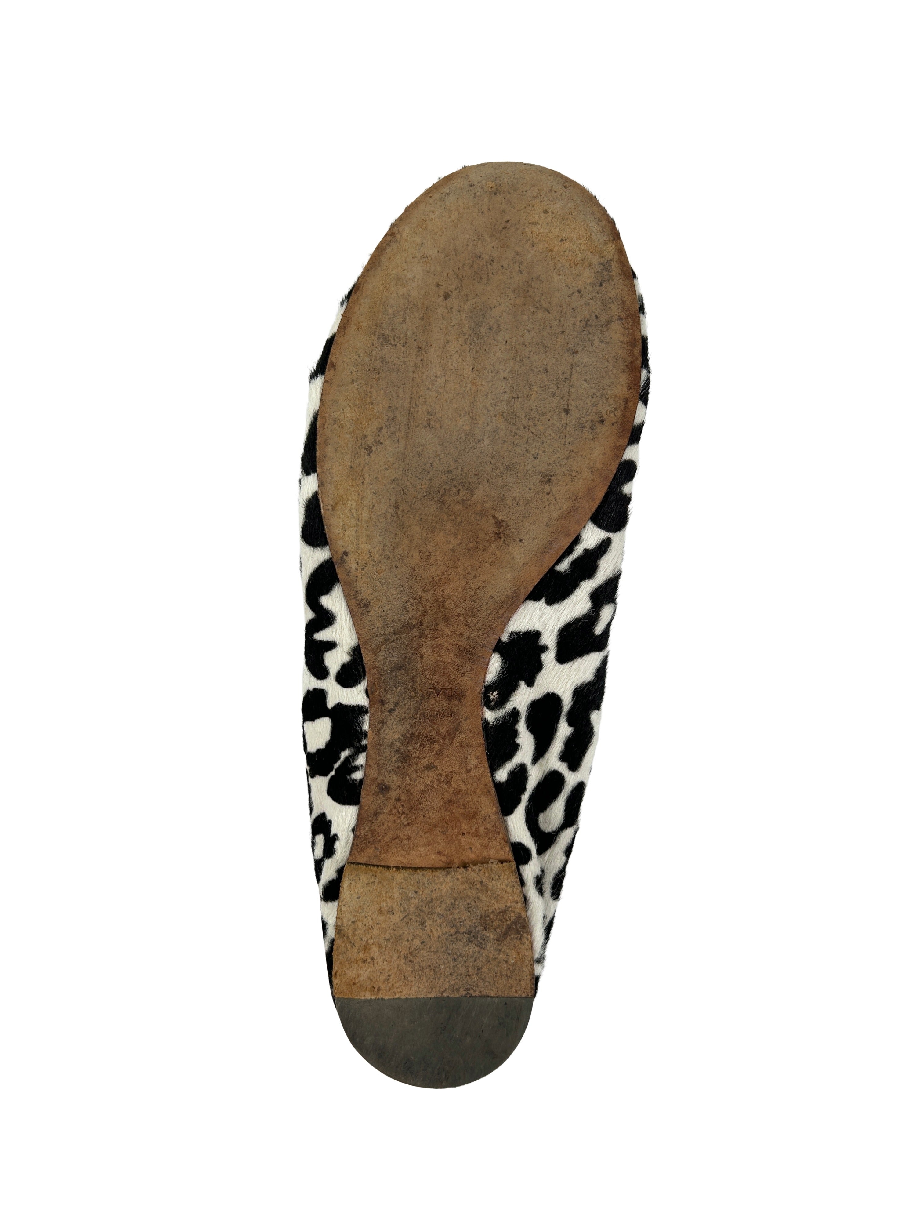 Lanvin Size 42 Leopard Print Ponyhair Ballet Flats