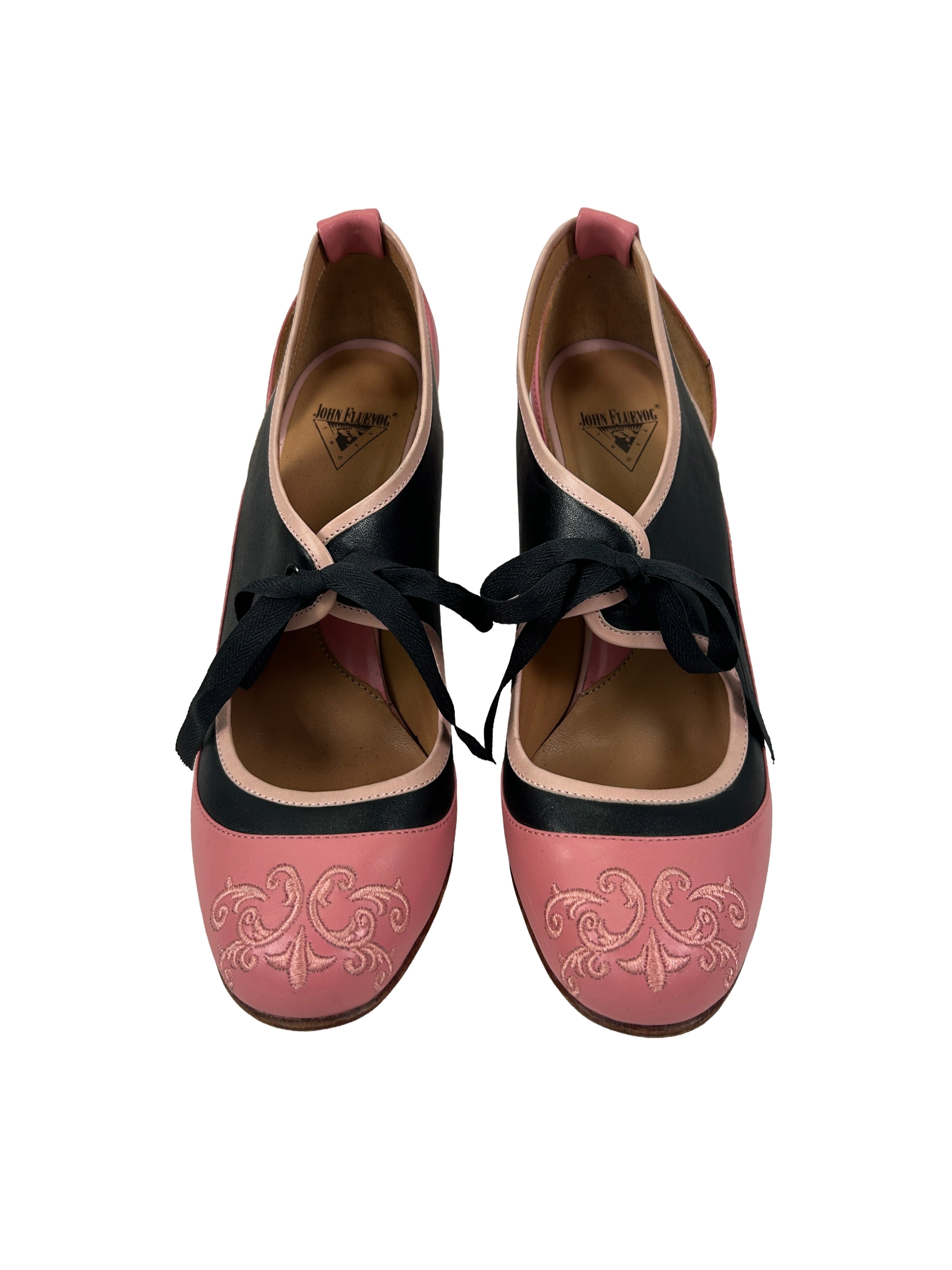 John Fluevog Size 8 Revelation Embroidered Heels