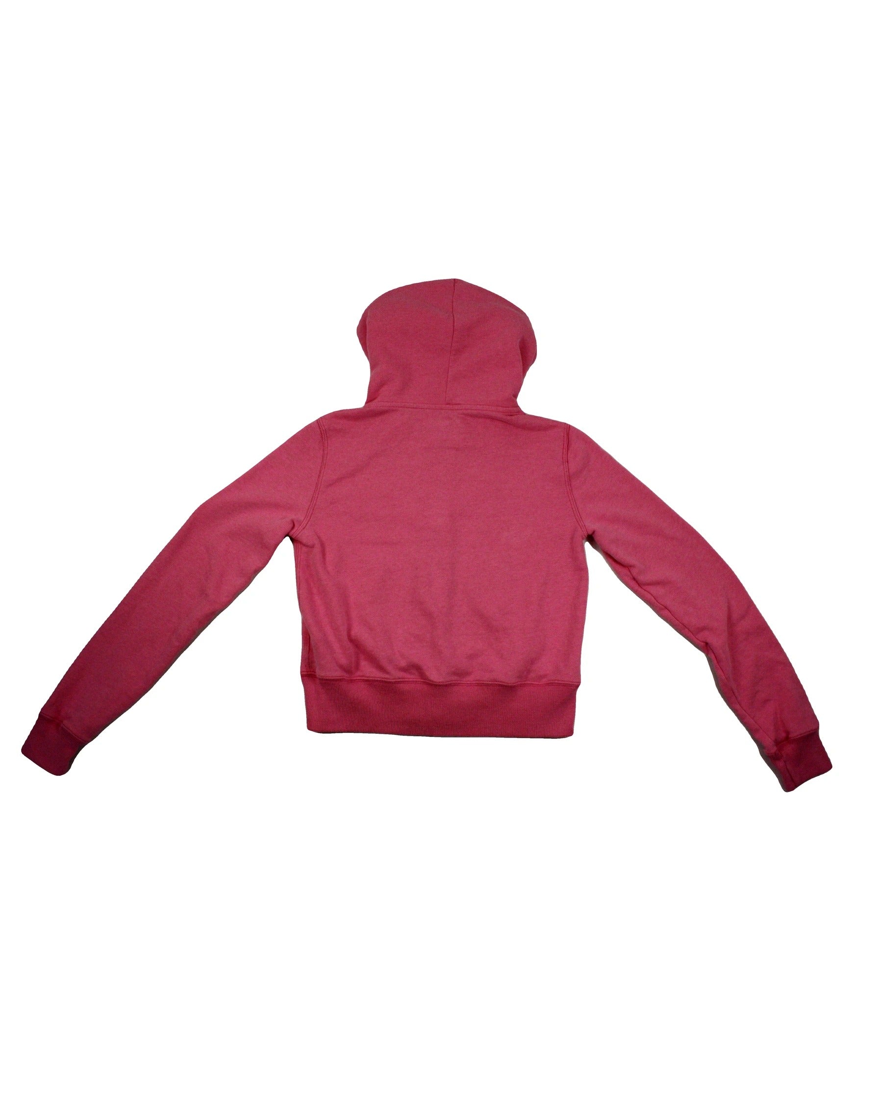 Hollister Women's Pink/White Long Sleeve Hooded Sweatshirt with Zip Front