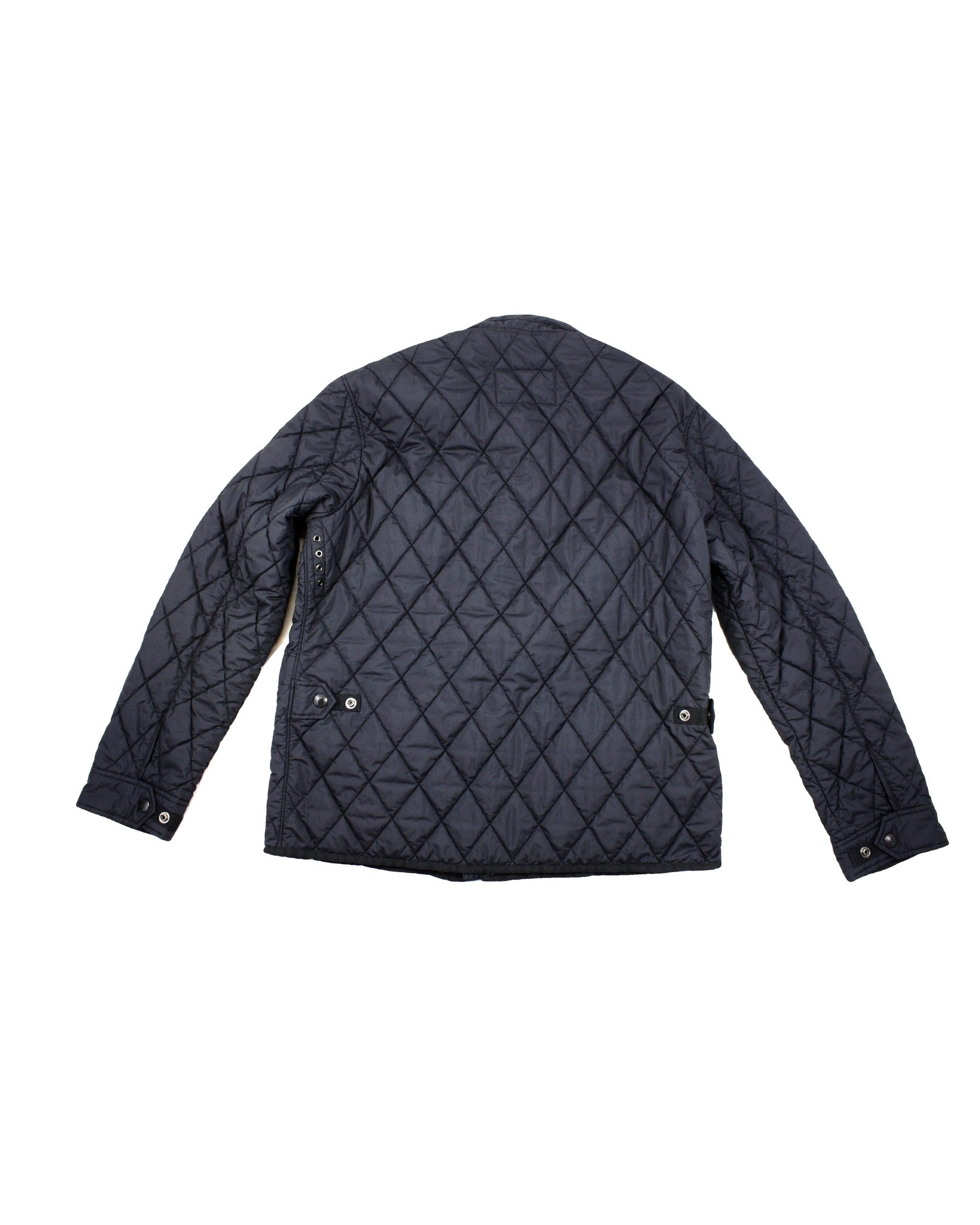Polo Ralph Lauren Men's Navy Quilted Long Sleeve Jacket with High Neck and Button Front – Size XL