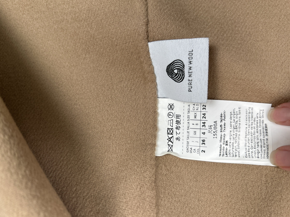 'S Max Mara Size 2 Belted Wool Coat