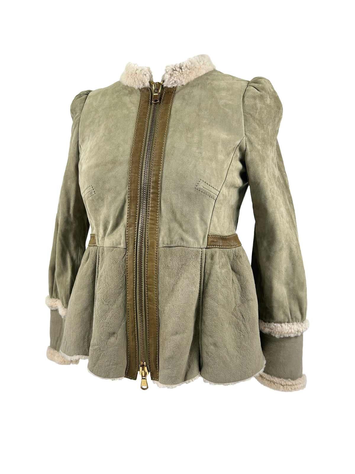 RED Valentino Size 40 Suede Peplum Jacket