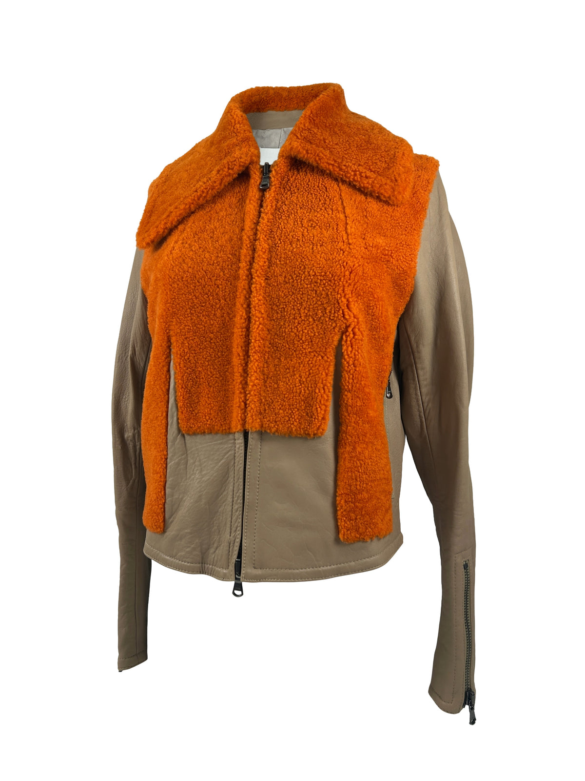 3.1 Phillip Lim Size 0 Shearling Leather Jacket