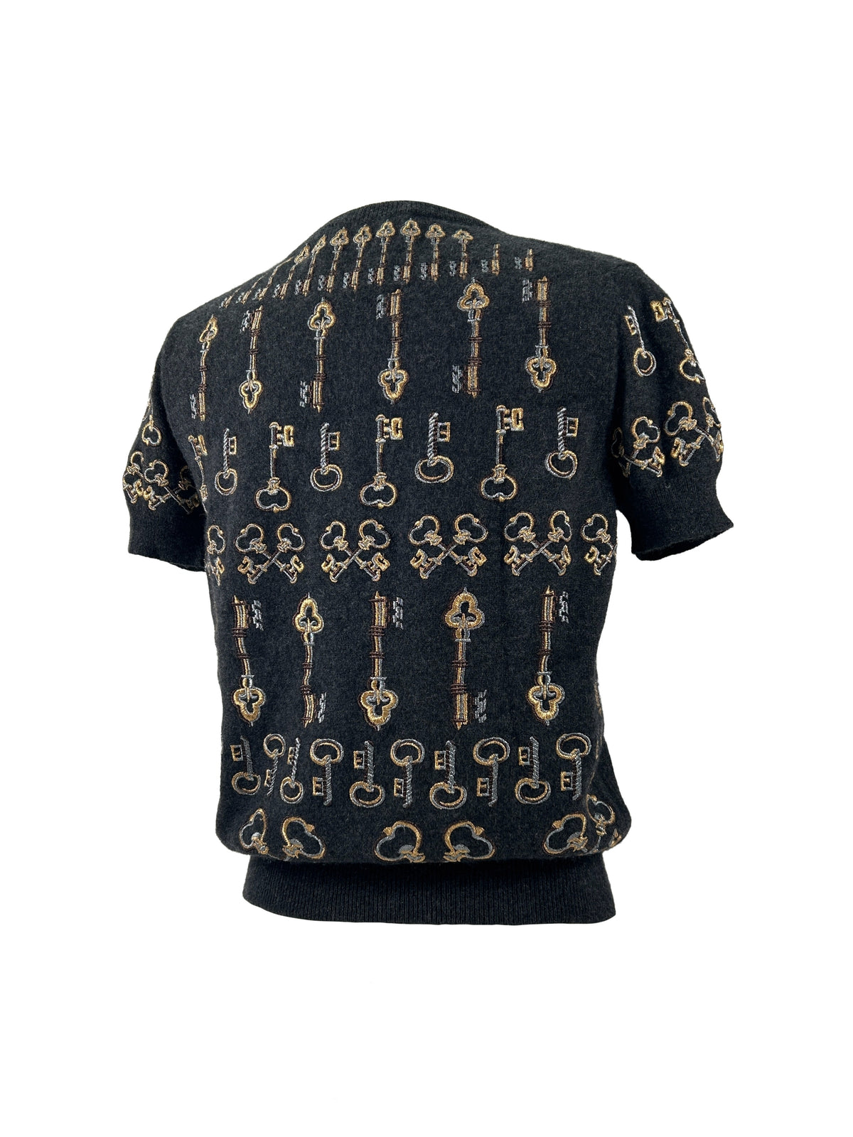 Dolce & Gabbana Size S Cashmere Embroidered Keys Sweater