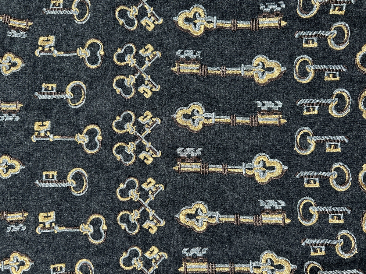 Dolce & Gabbana Size S Cashmere Embroidered Keys Sweater