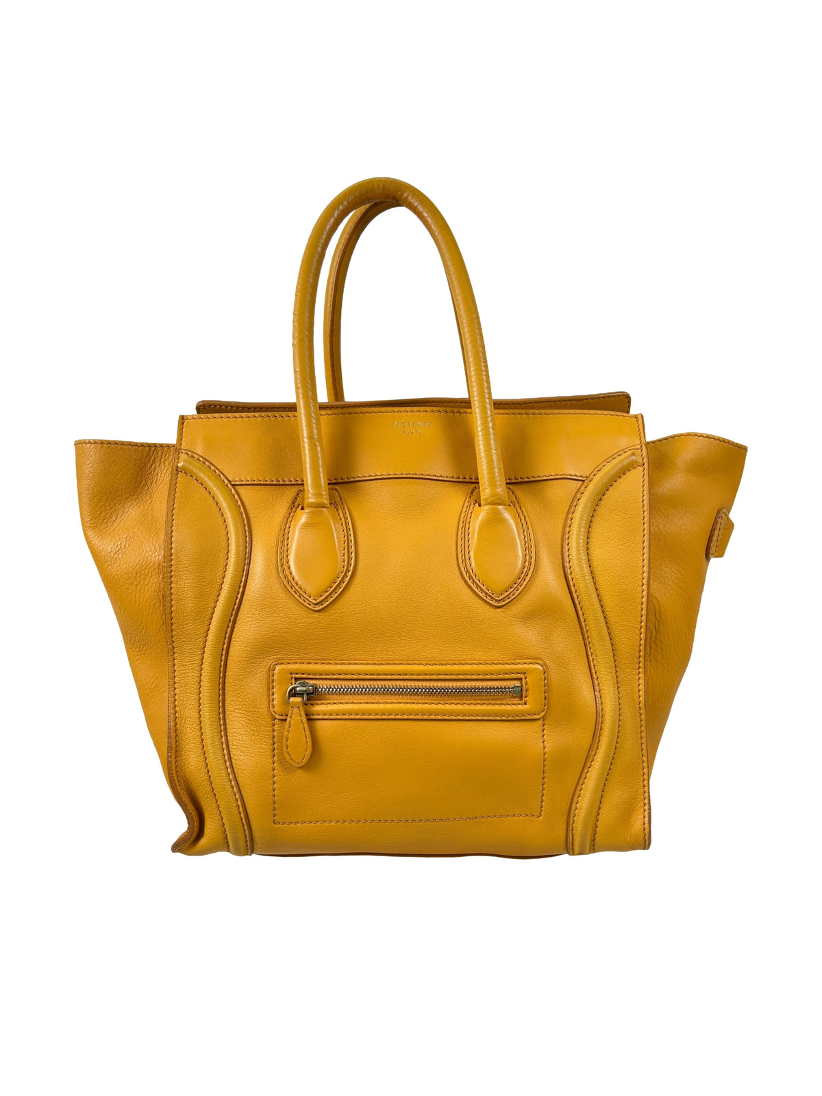 Celine Yellow Mini Luggage Tote Bag